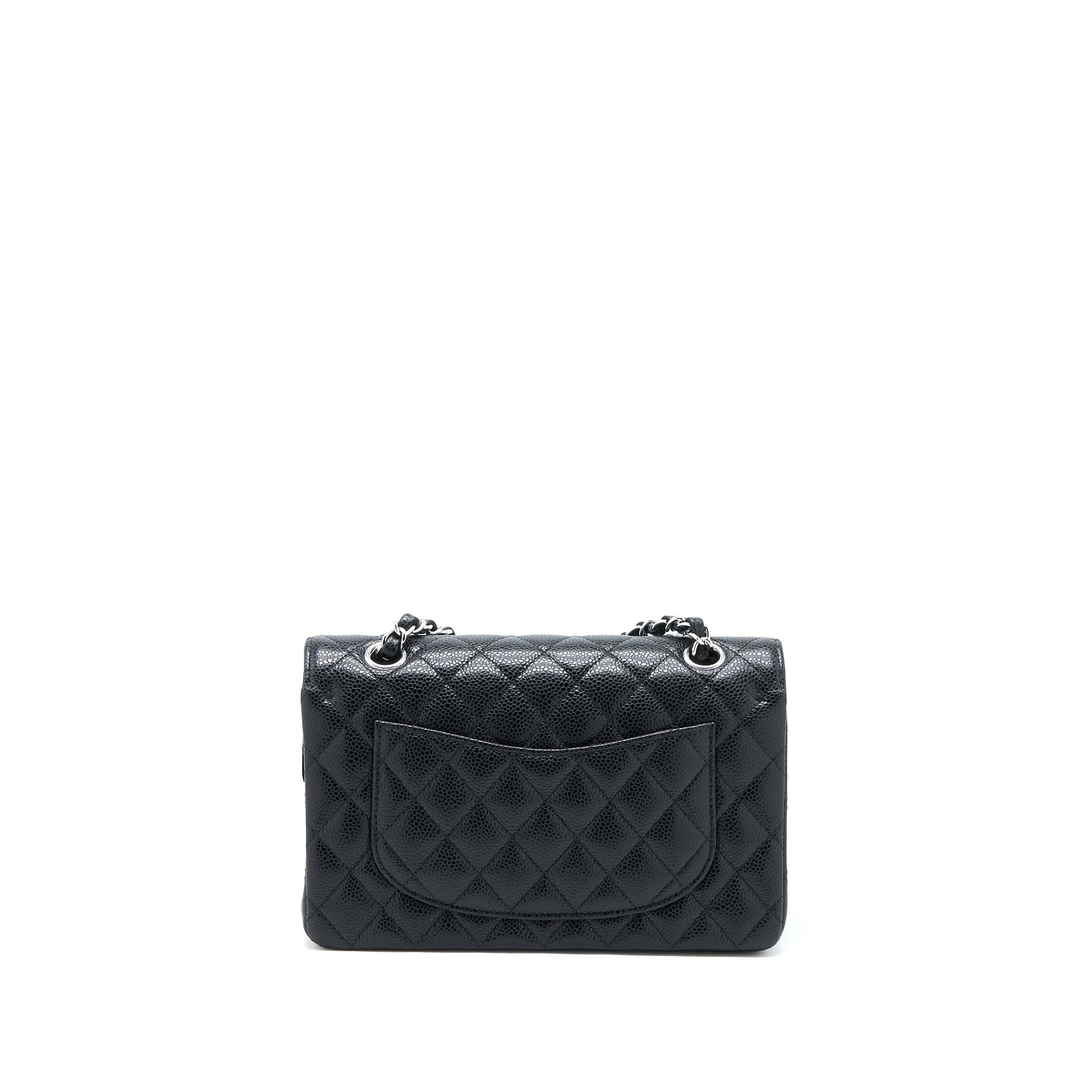 Chanel Classic Double Flap Caviar SHW Microchip Black Small Shoulder Bag Microchip 1
