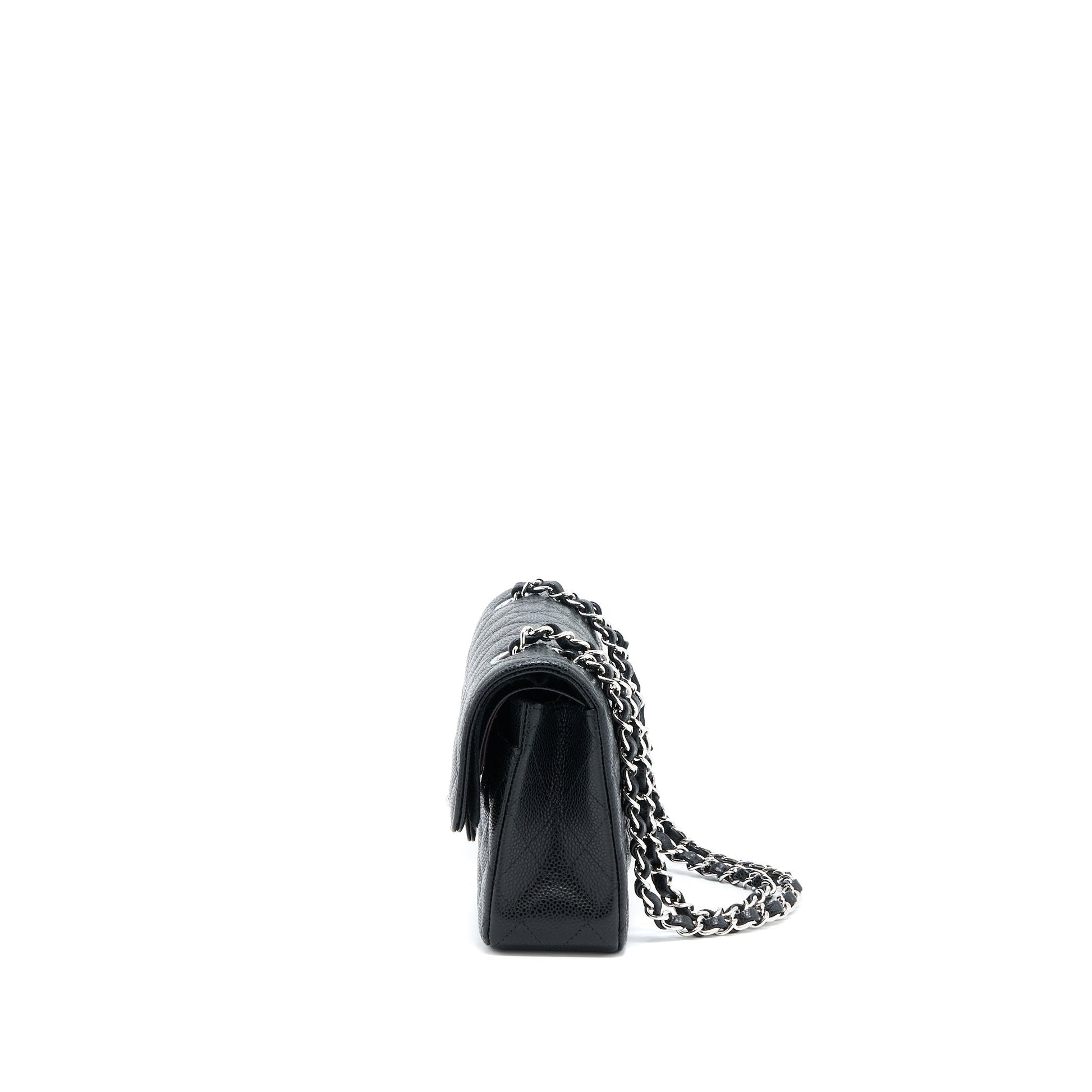 Chanel Classic Double Flap Caviar SHW Microchip Black Small Shoulder Bag Microchip 1