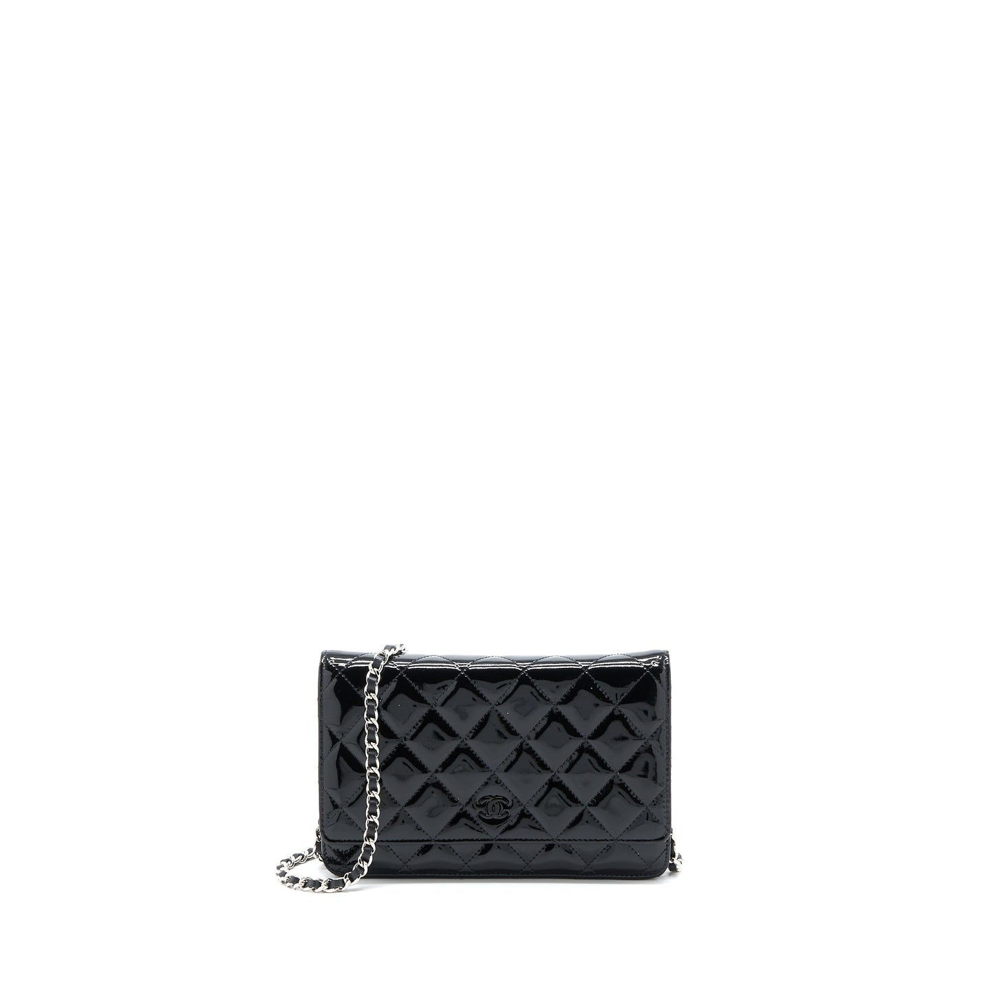 Chanel Classic on Patent SHW Black Wallet Case