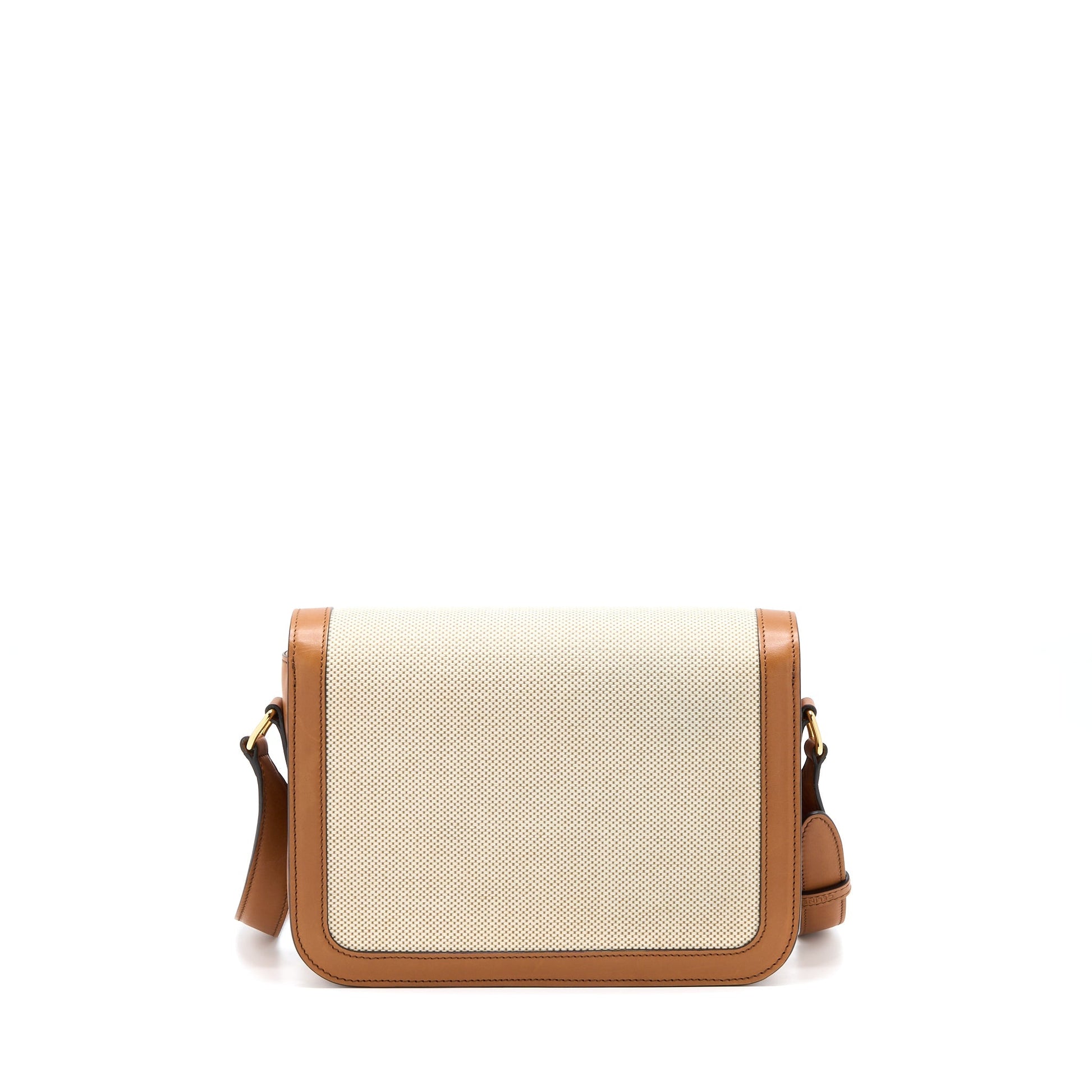 Celine Triomphe Purse In Textile Natural Calfskin Handbag Medium Travel Bag
