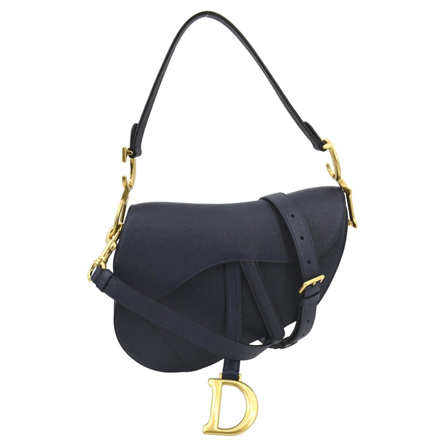 Dior Saddle Grained Calfskin Shoulder Bag Royal Leather Blue