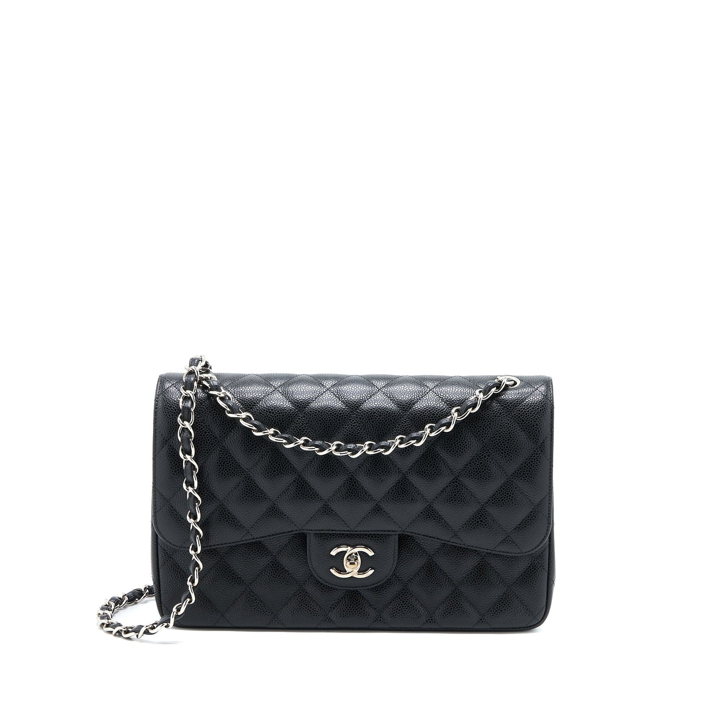 Chanel Jumbo Classic Double Flap Caviar SHW Black Shoulder Bag Shw 2