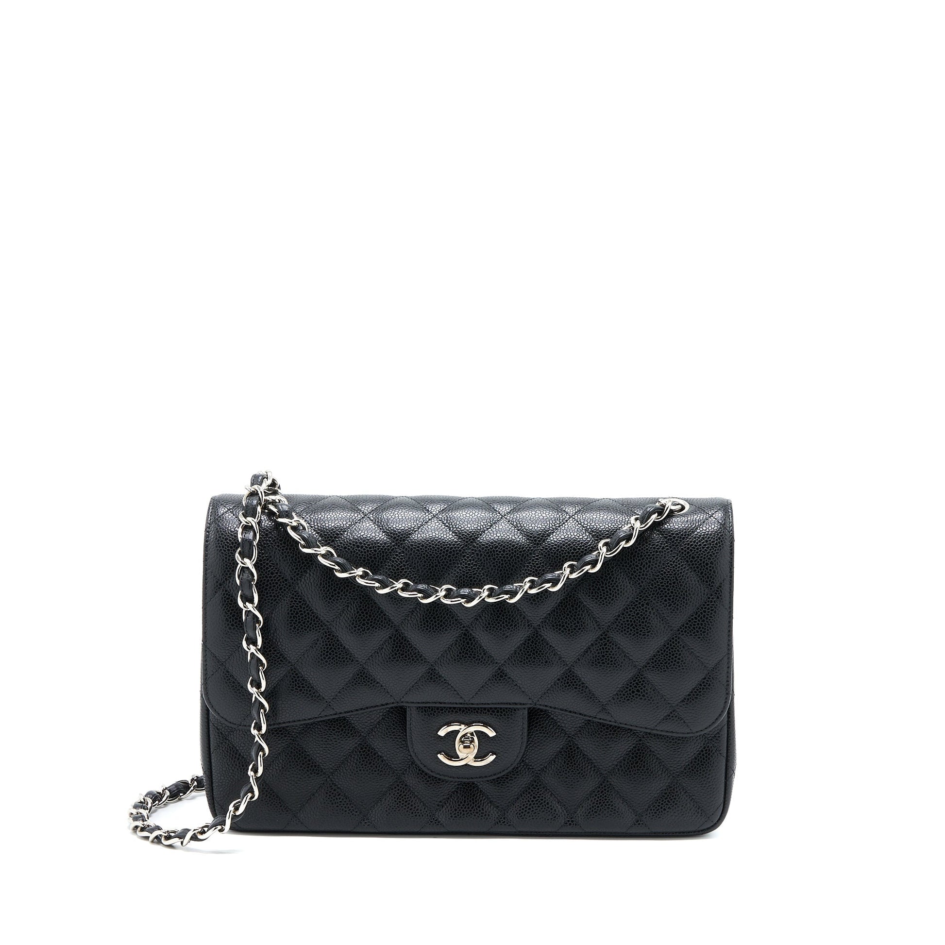 Chanel Jumbo Classic Double Flap Caviar SHW Black Shoulder Bag Shw 2