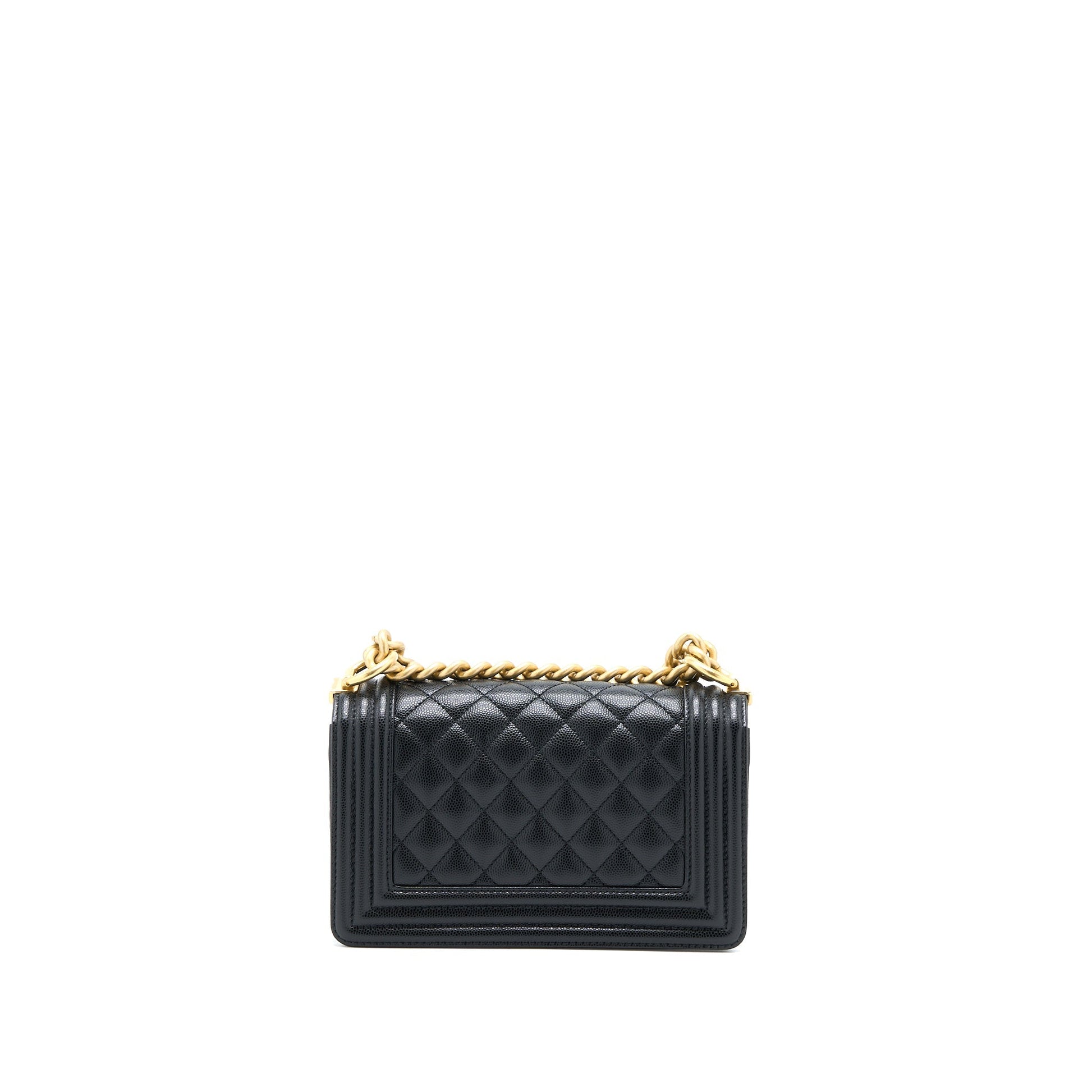 Chanel Boy Caviar GHW Microchip Black Small Handbag Microchip 2