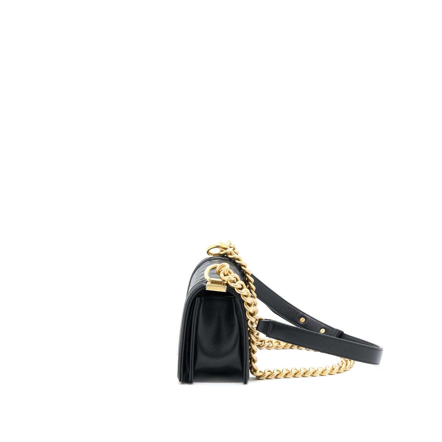 Chanel Boy Caviar GHW Microchip Black Small Handbag Microchip 2