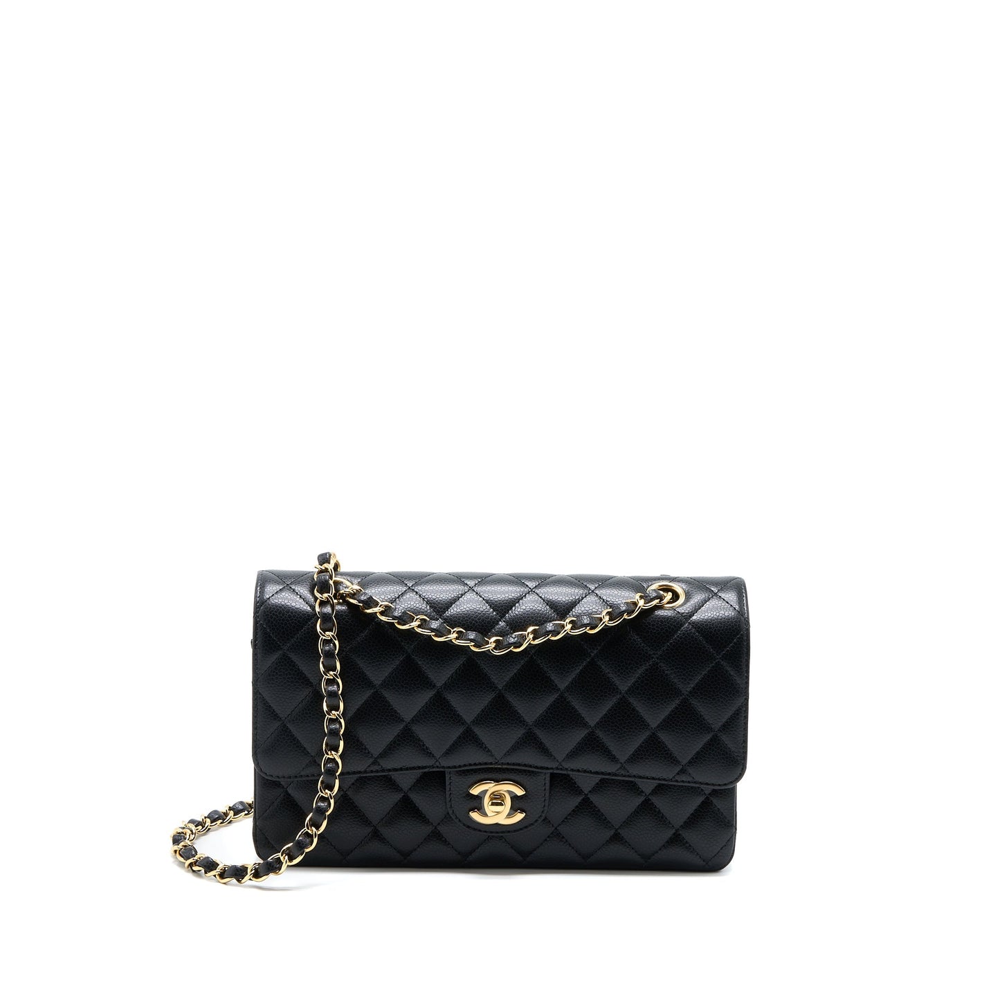 Chanel Classic Double Flap Caviar GHW Microchip Black Shoulder Bag Microchip 2