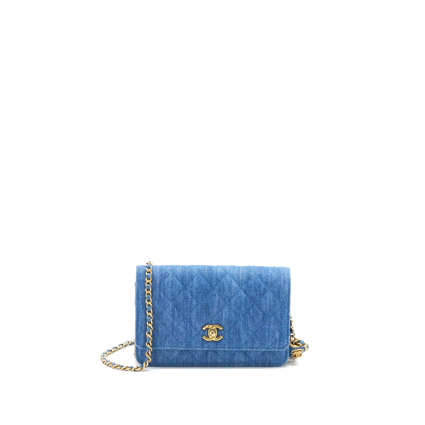Chanel Pearl Crush on Denim Light GHW Blue Wallet Case