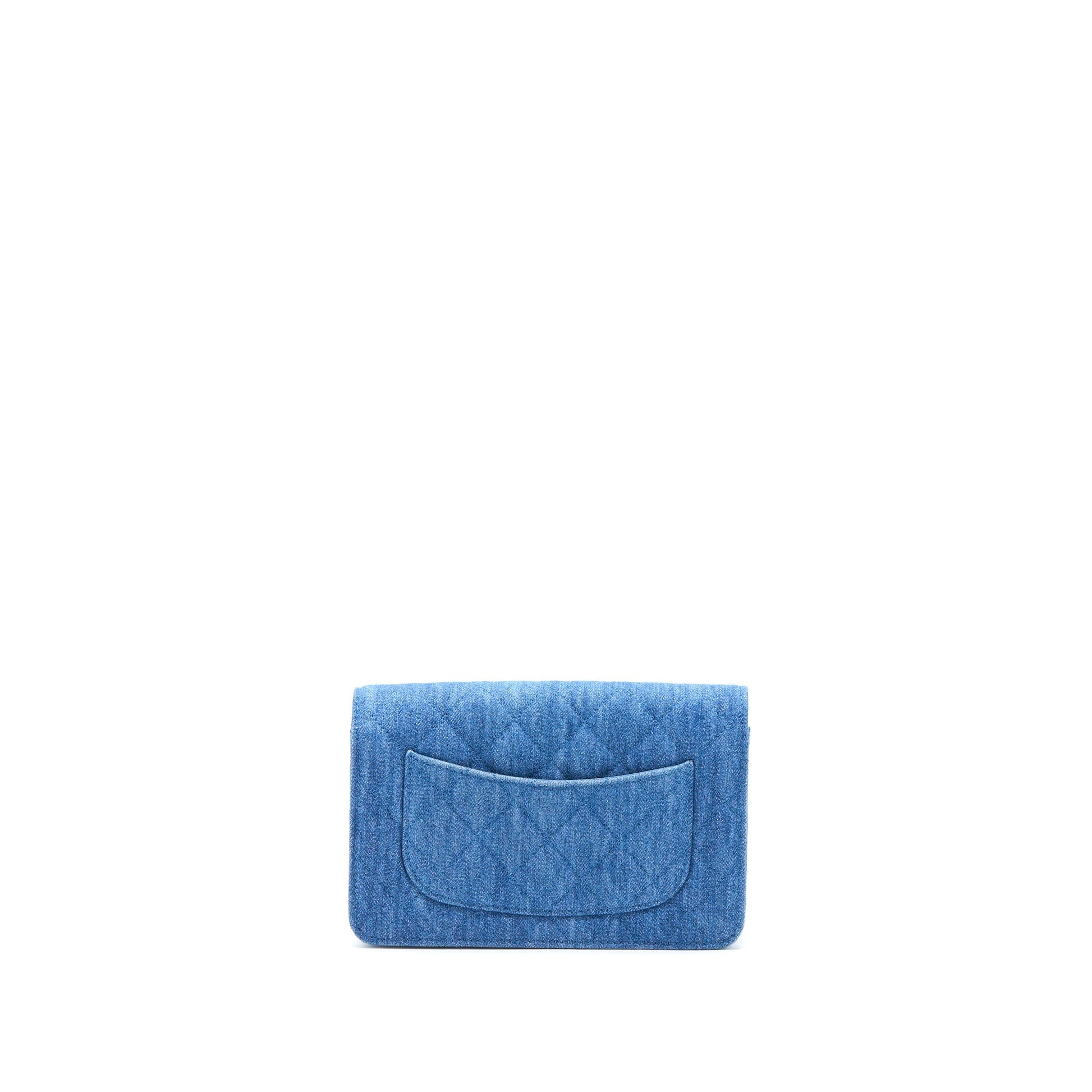 Chanel Pearl Crush on Denim Light GHW Blue Wallet Case