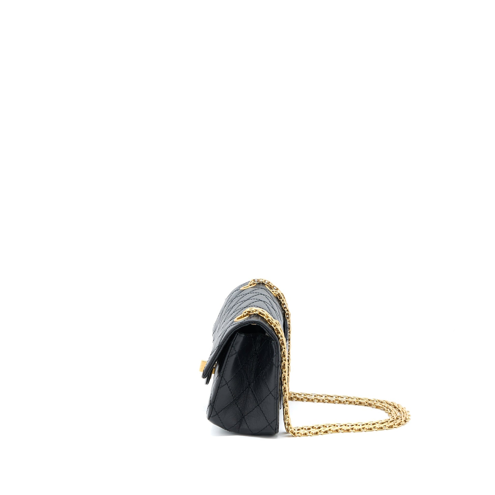 Chanel 2.55 Reissue Flap Aged Calfskin Brushed Black Shoulder Bag Microchip 3