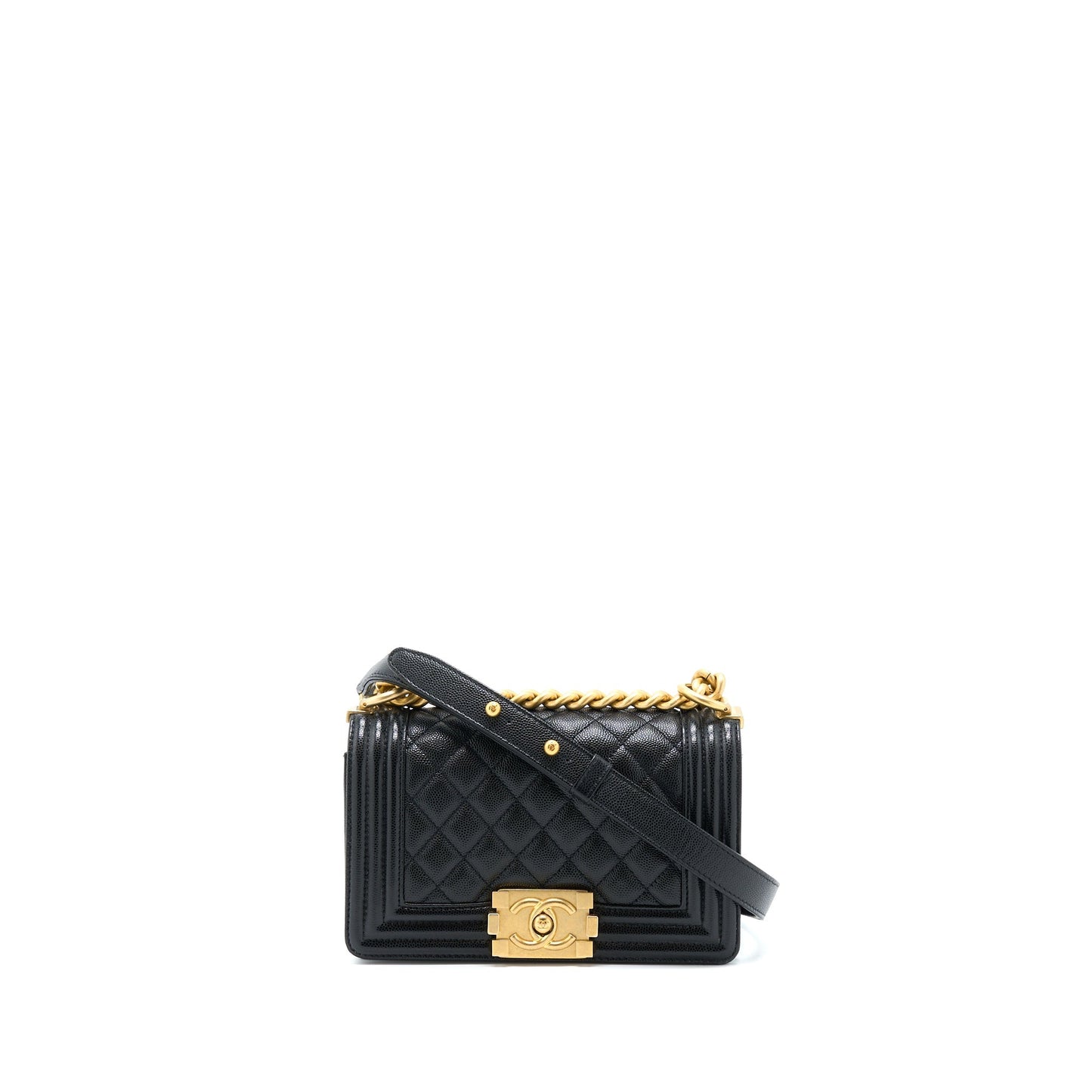 Chanel Boy Caviar GHW Black Small Handbag Ghw 1