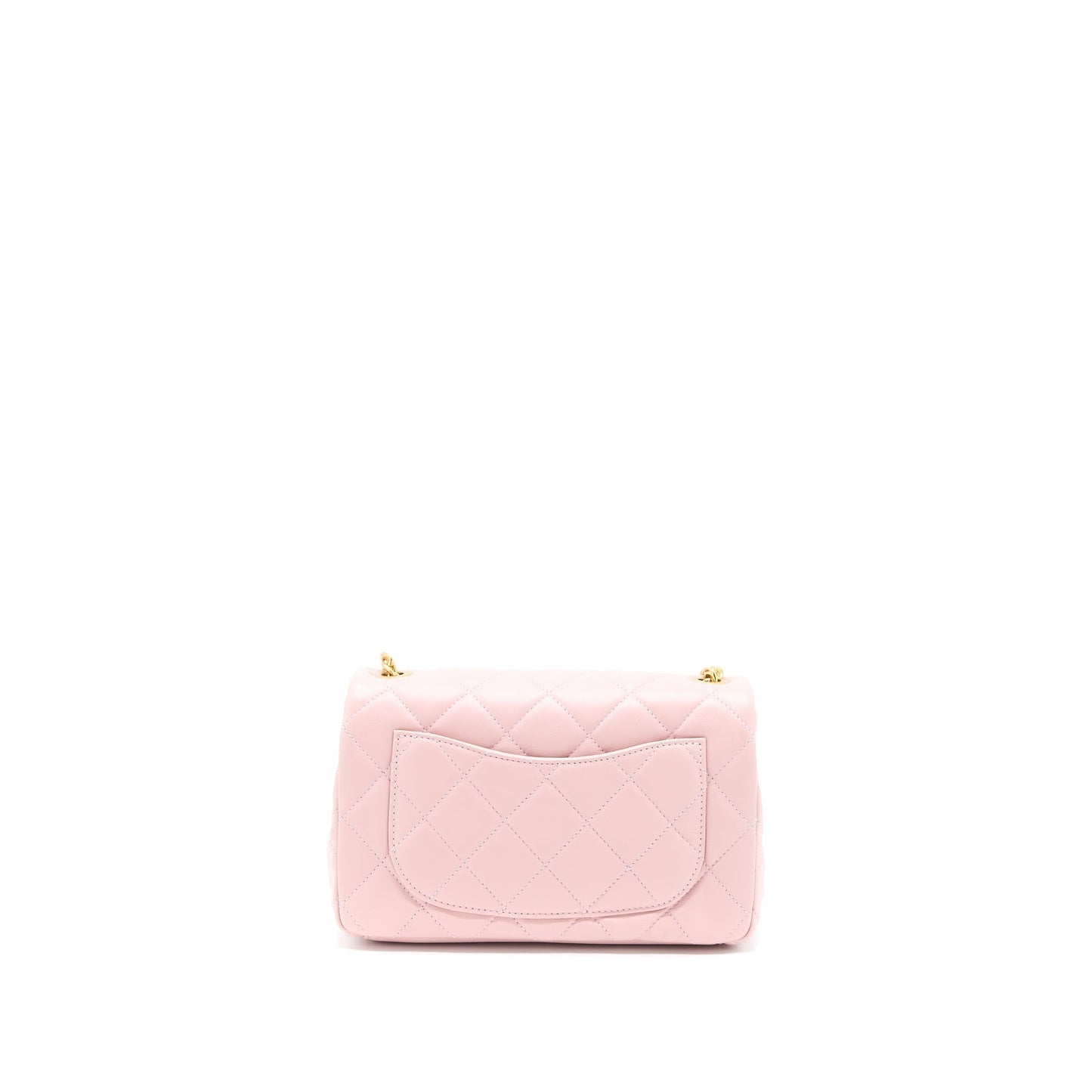 Chanel 22B Flap Gem Lambskin GHW Microchip Pink Small Shoulder Bag