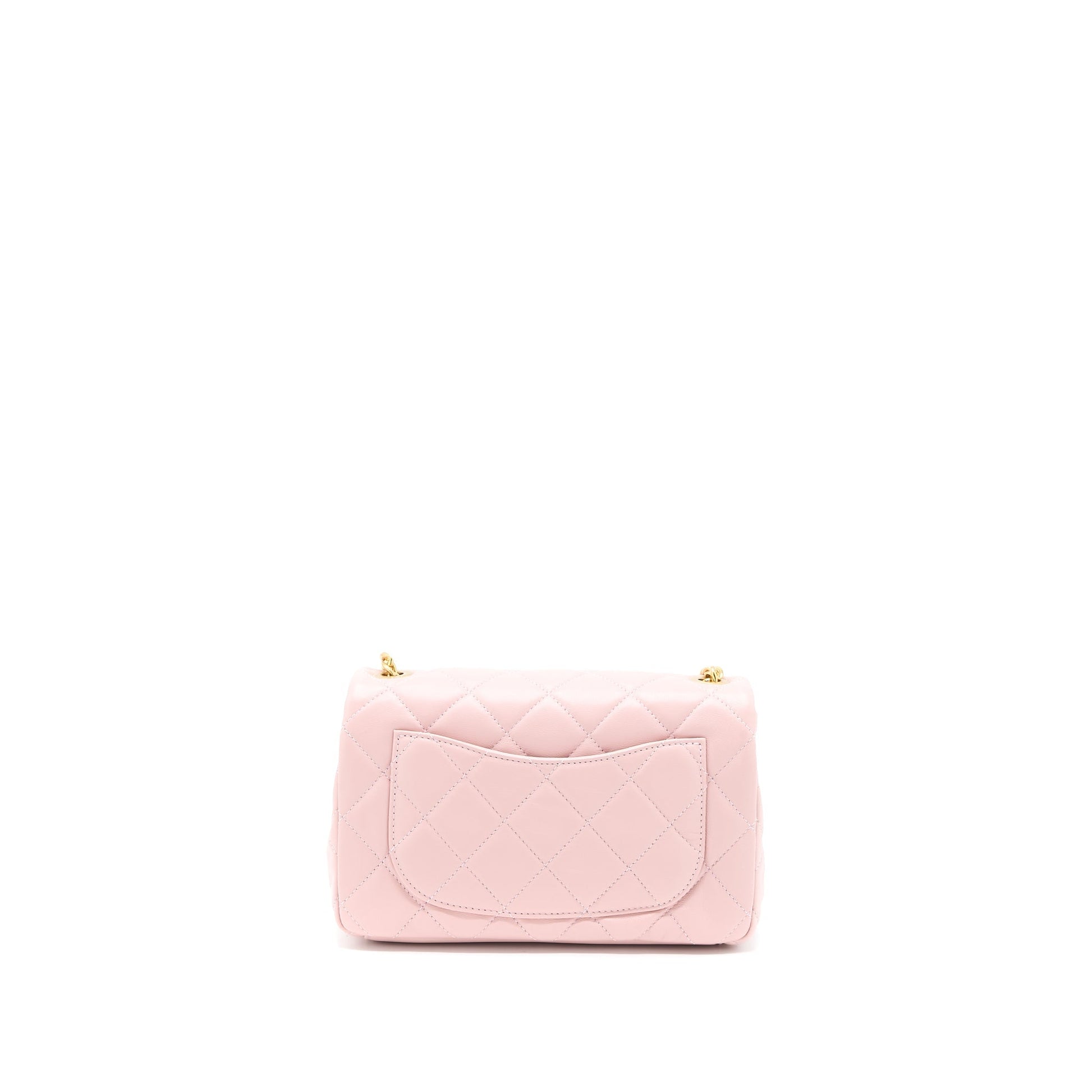 Chanel 22B Flap Gem Lambskin GHW Microchip Pink Small Shoulder Bag
