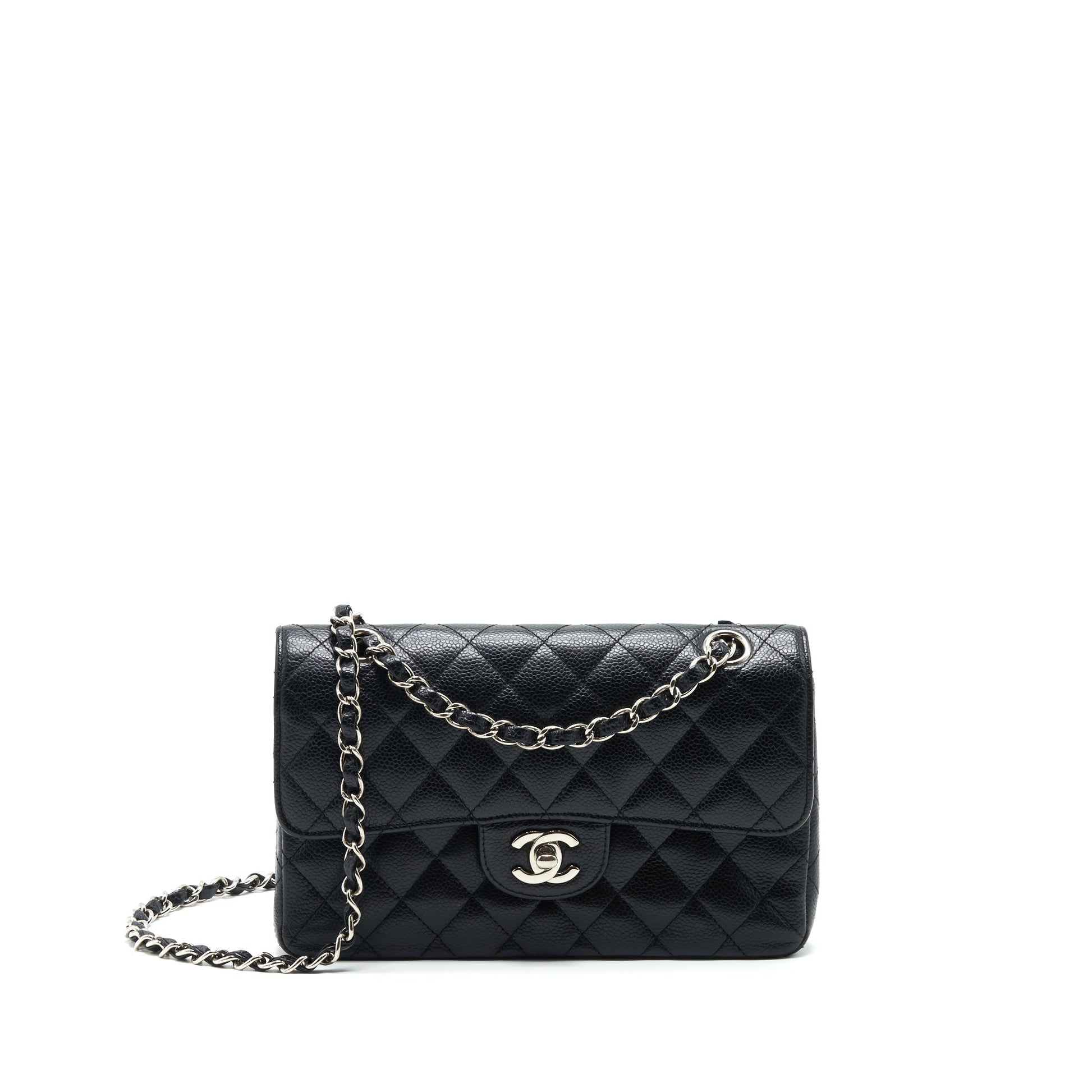 Chanel Classic Double Flap Caviar SHW Black Small Shoulder Bag