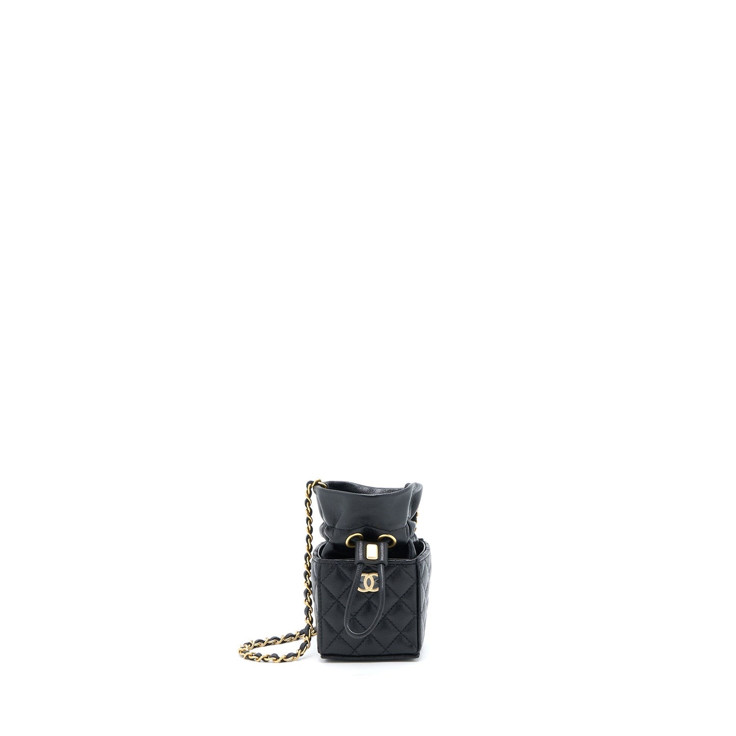 Chanel Vanity Bucket Lambskin Brushed GHW Black Crossbody Bag