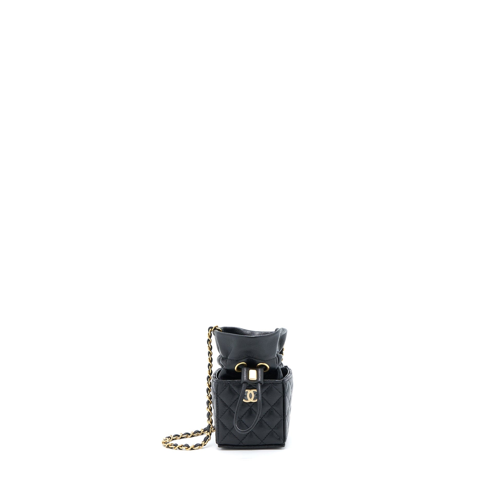 Chanel Vanity Bucket Lambskin Brushed GHW Black Crossbody Bag