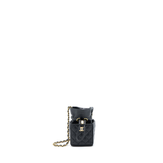 Chanel Vanity Bucket Lambskin Brushed GHW Black Crossbody Bag