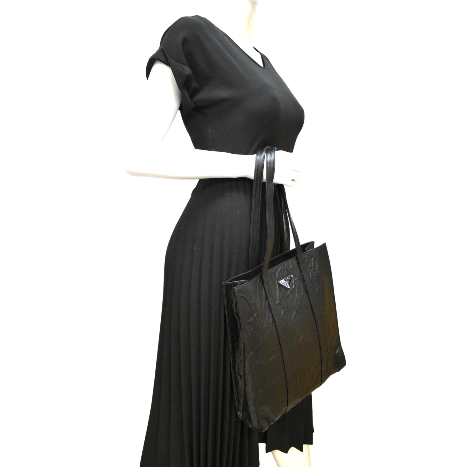 Antique Nappa Tote Handbag Leather Black Tote Bag
