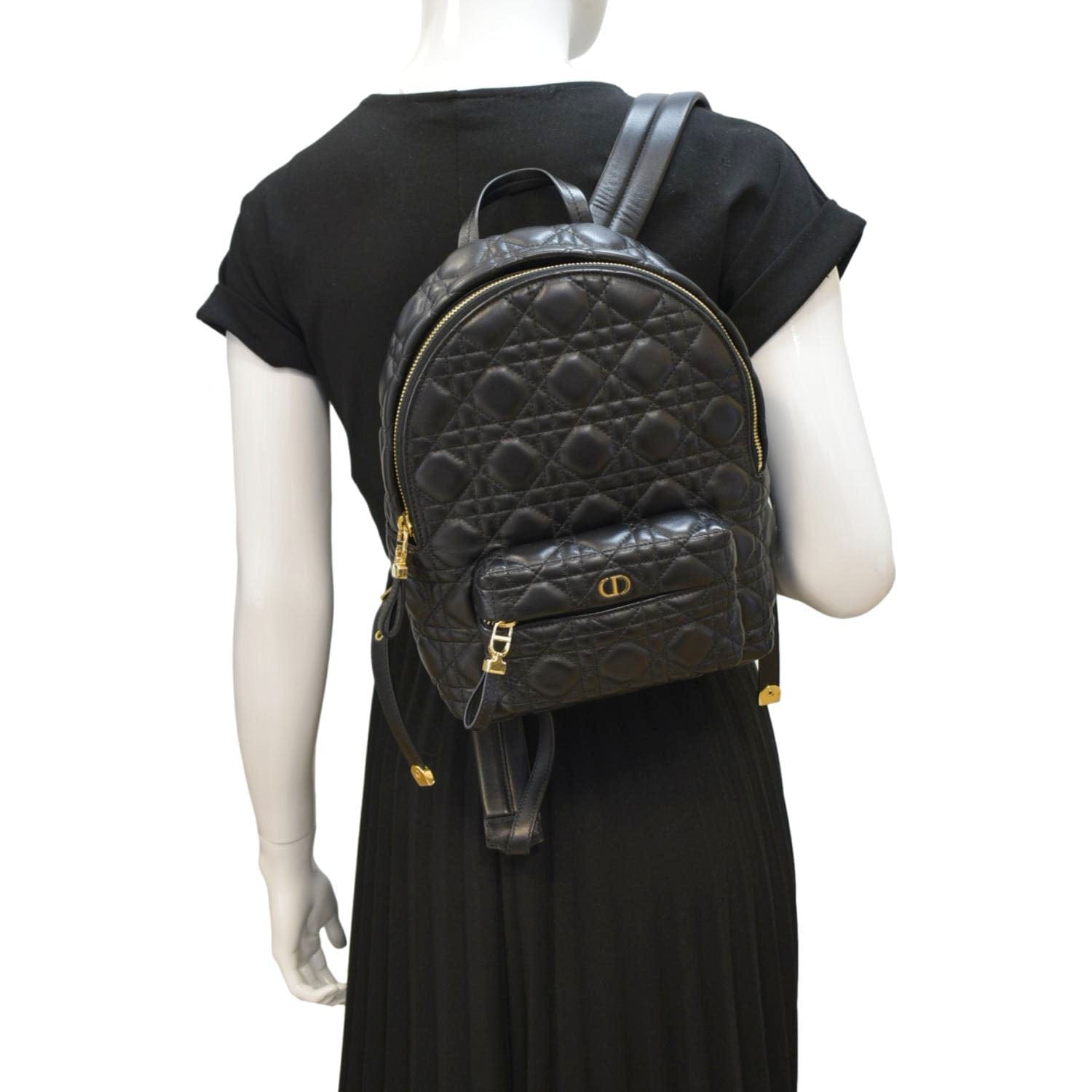 Dior Cannage Backpack Handbag Leather Quilted