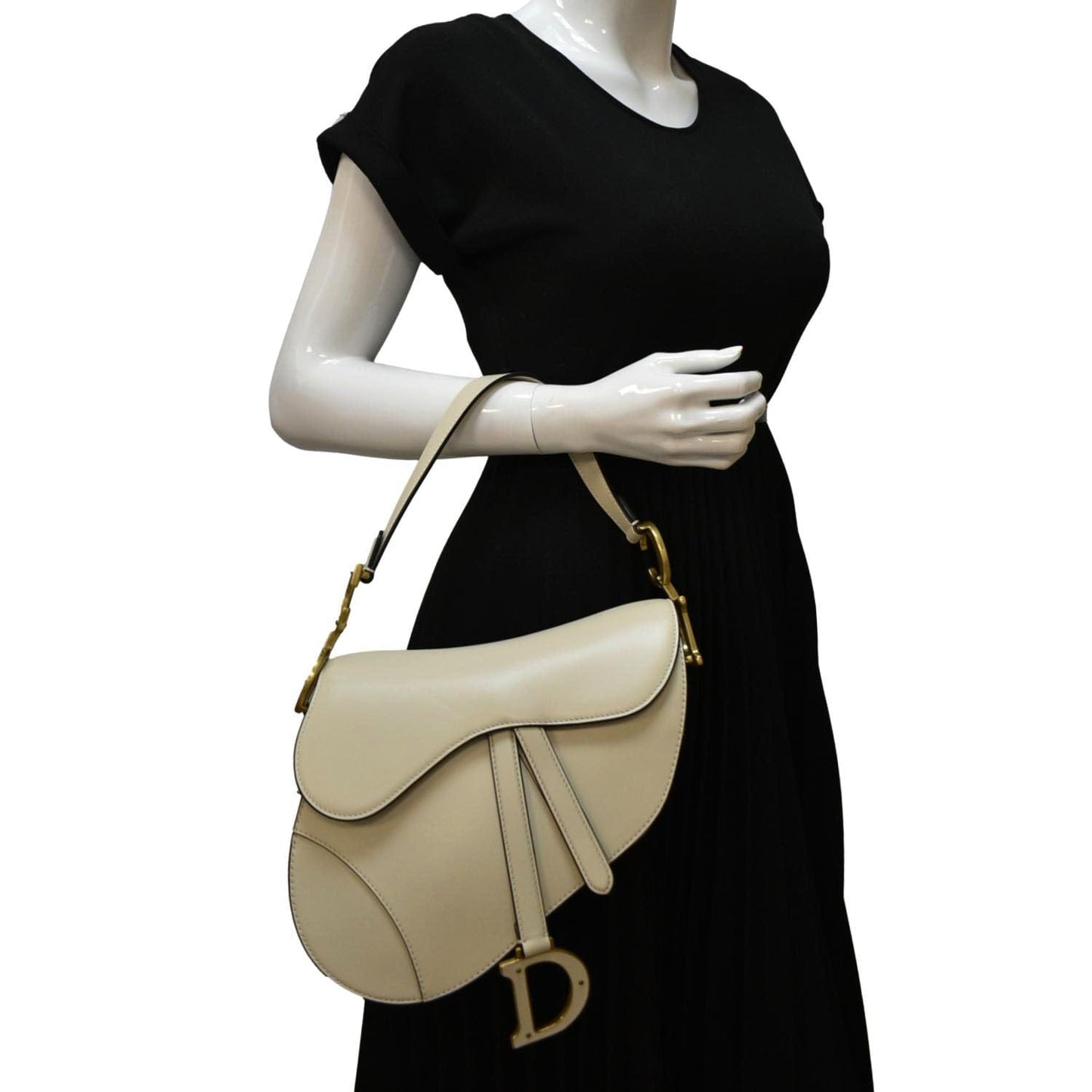 Dior Saddle Smooth Calfskin Satchel Shoulder Bag Dusty Ivory Leather Satchel Bag