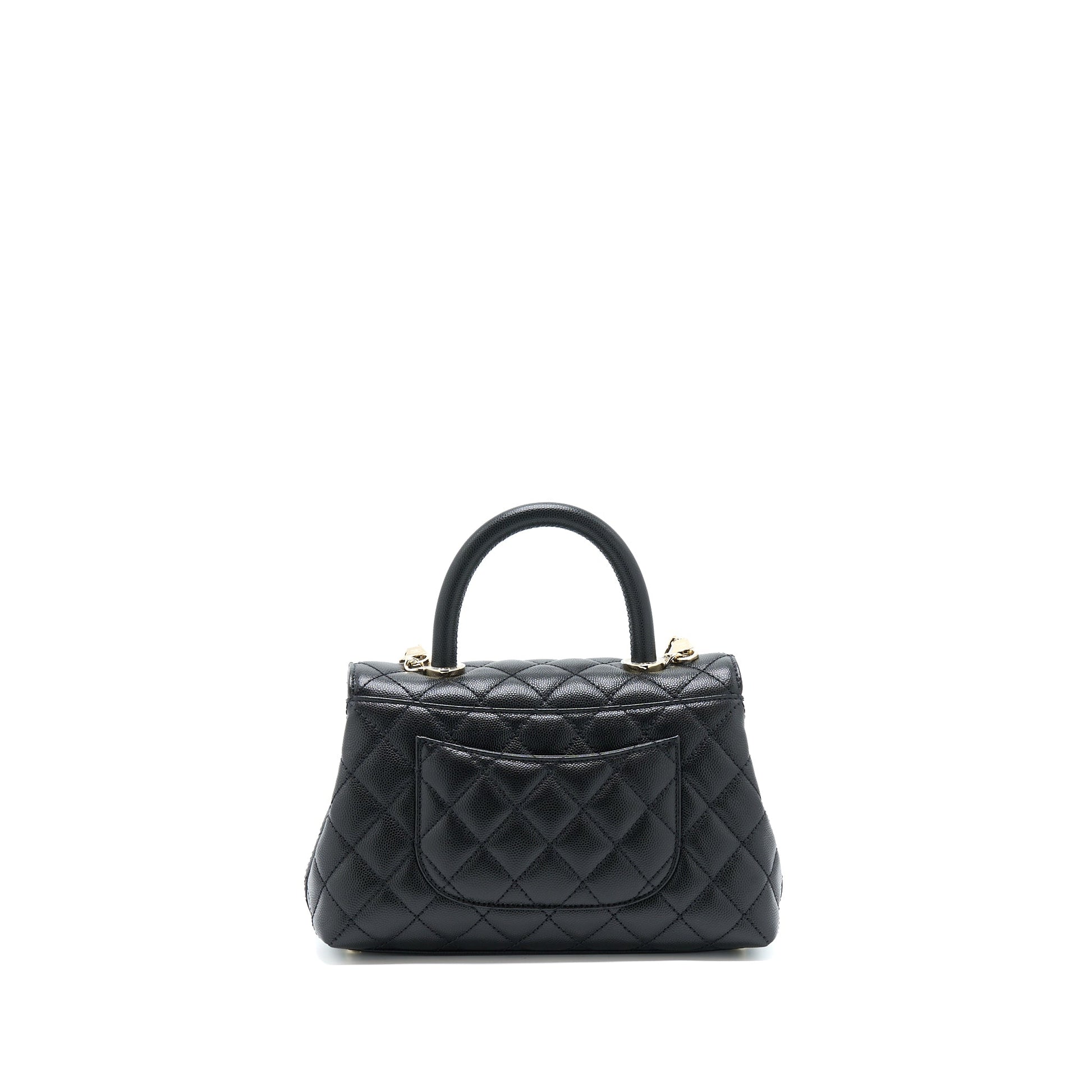 Chanel Coco Handle Caviar LGHW Microchip Black Small Handbag Microchip 4