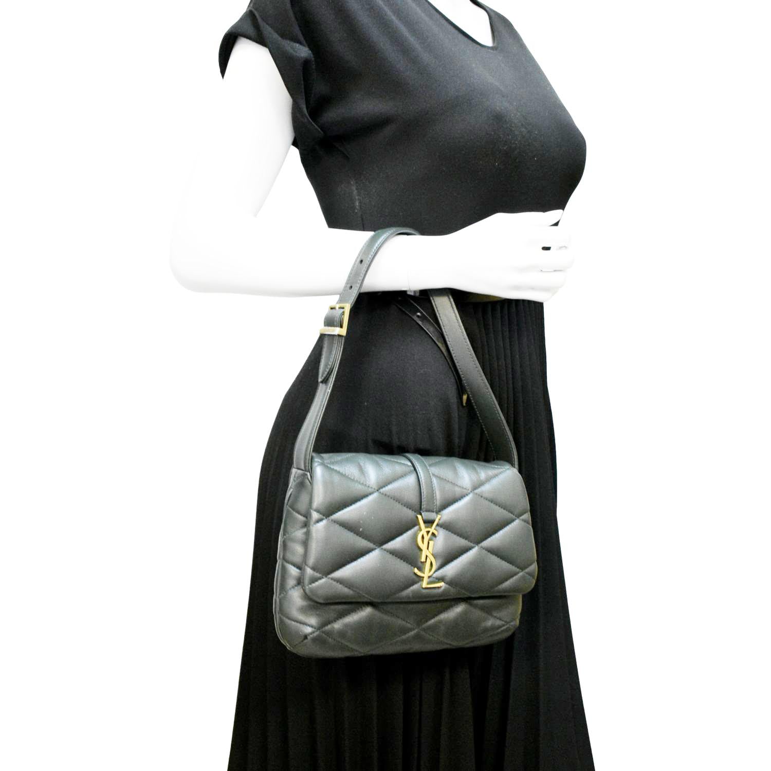 YSL Saint Laurent Yves Le Hobo Bag Leather Lambskin Quilted