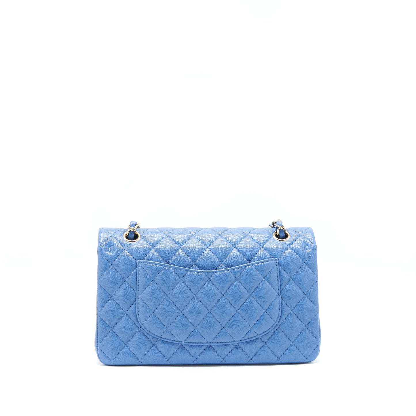 Chanel Classic Double Flap 25cm Caviar LGHW Blue Handbag