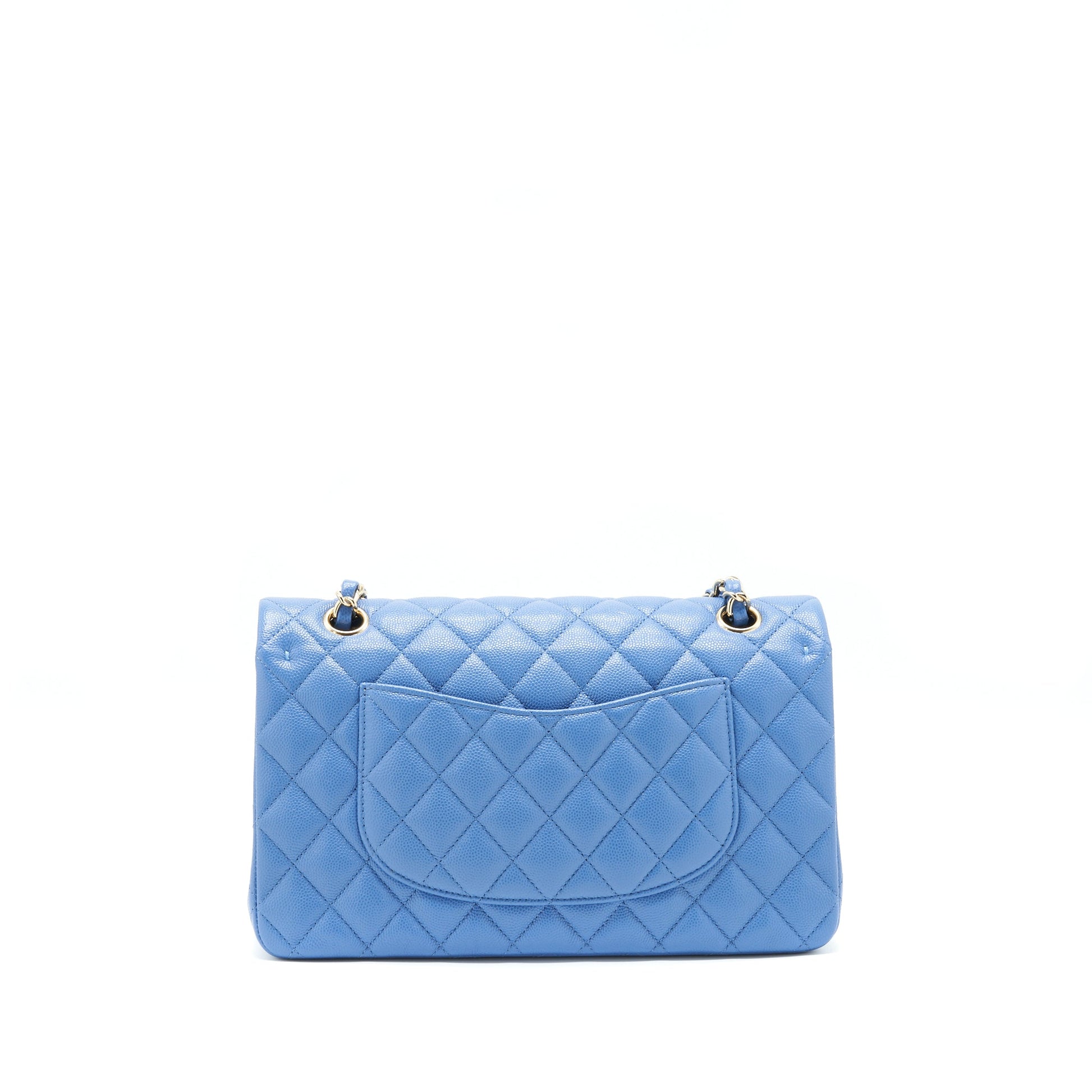 Chanel Classic Double Flap 25cm Caviar LGHW Blue Handbag