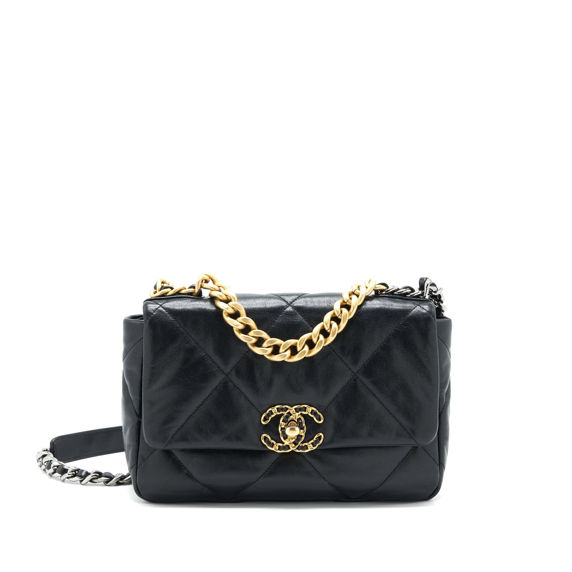Chanel 19 GHW Black Small Handbag
