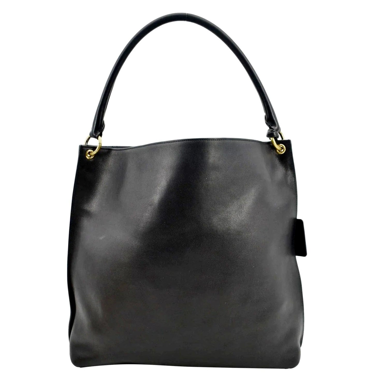 YSL Saint Laurent Yves Tag Calfskin Hobo Bag Leather Black