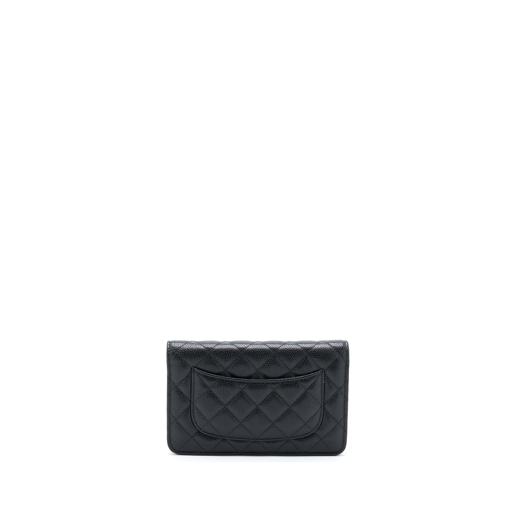 Chanel Classic On Caviar GHW Black Wallet Case Ghw 7