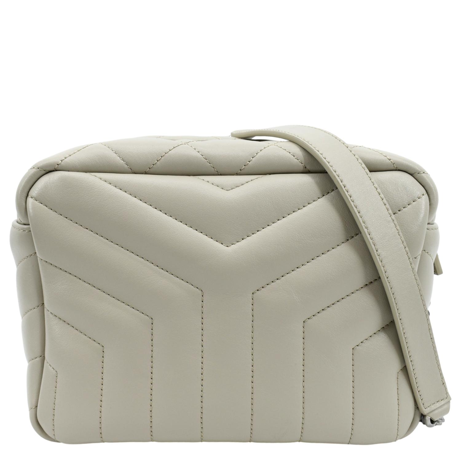 YSL Saint Laurent Saint Loulou Calfskin Crossbody Bag Leather White