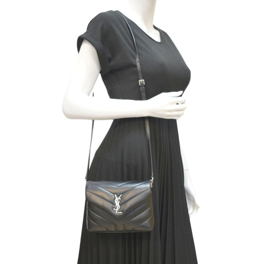 YSL Saint Laurent Yves Loulou Crossbody Bag Leather Quilted Black Loulou Toy 3