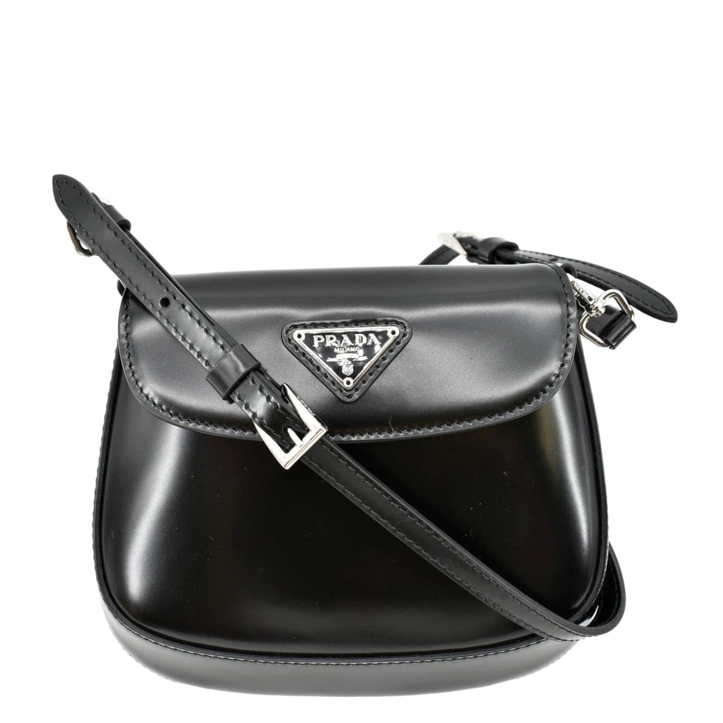 Cleo Brushed Crossbody Bag Leather Black
