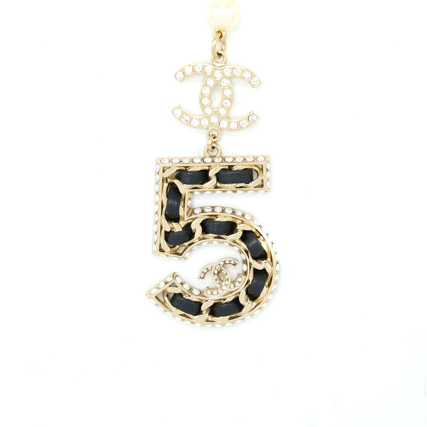 Chanel ystal Light Tone Gold Leather Belt