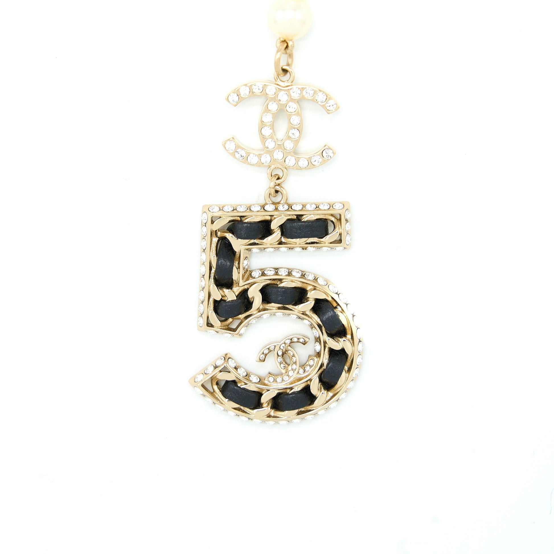 Chanel ystal Light Tone Gold Leather Belt