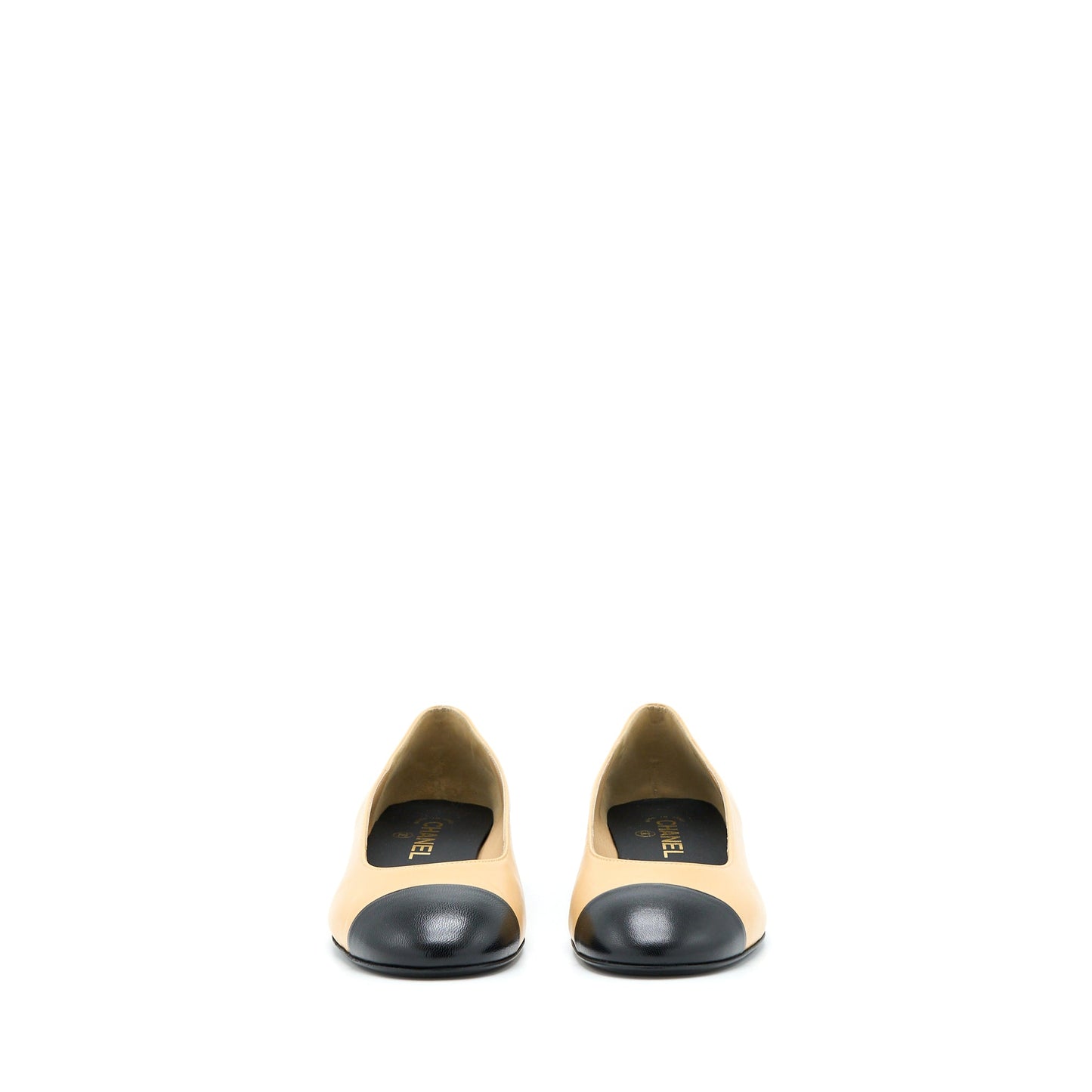 Chanel lack Black Beige Shoes