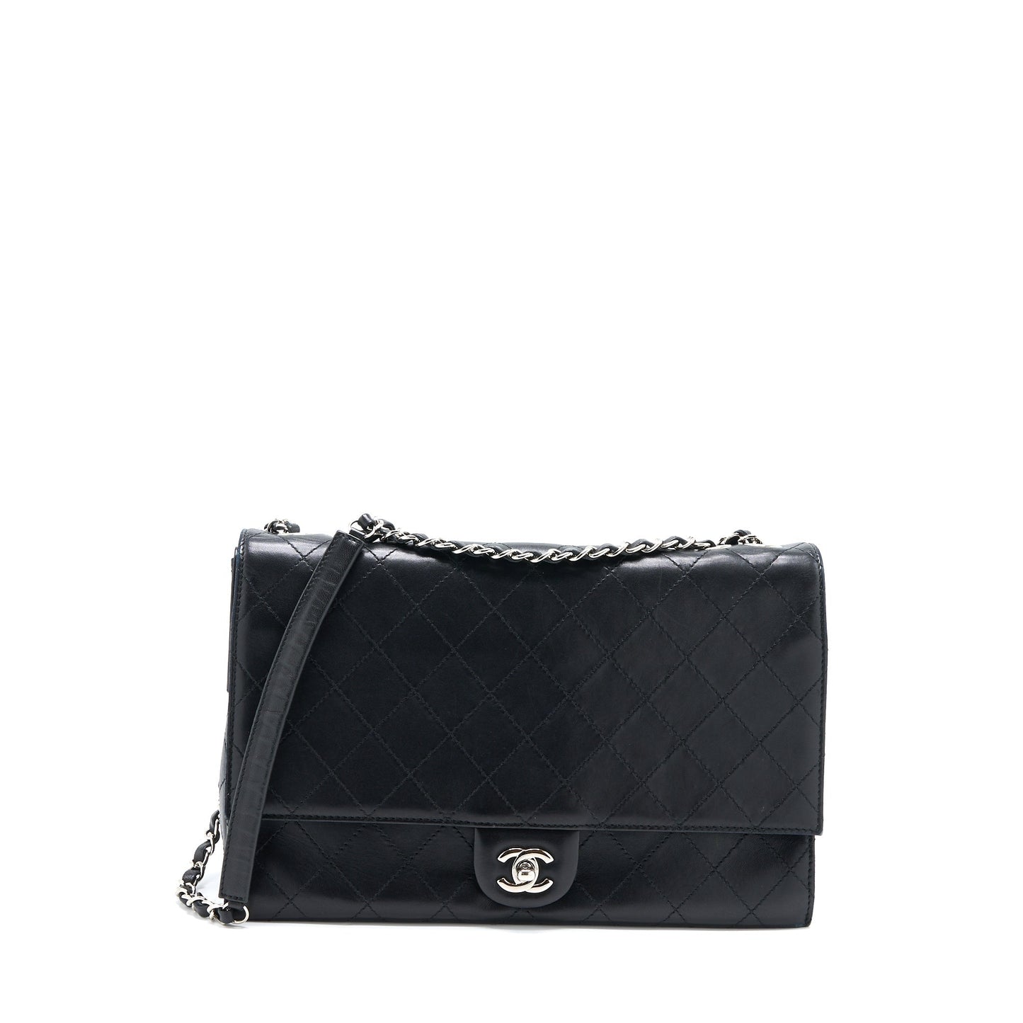 Chanel Quilted Flap Lambskin SHW Black Shoulder Bag