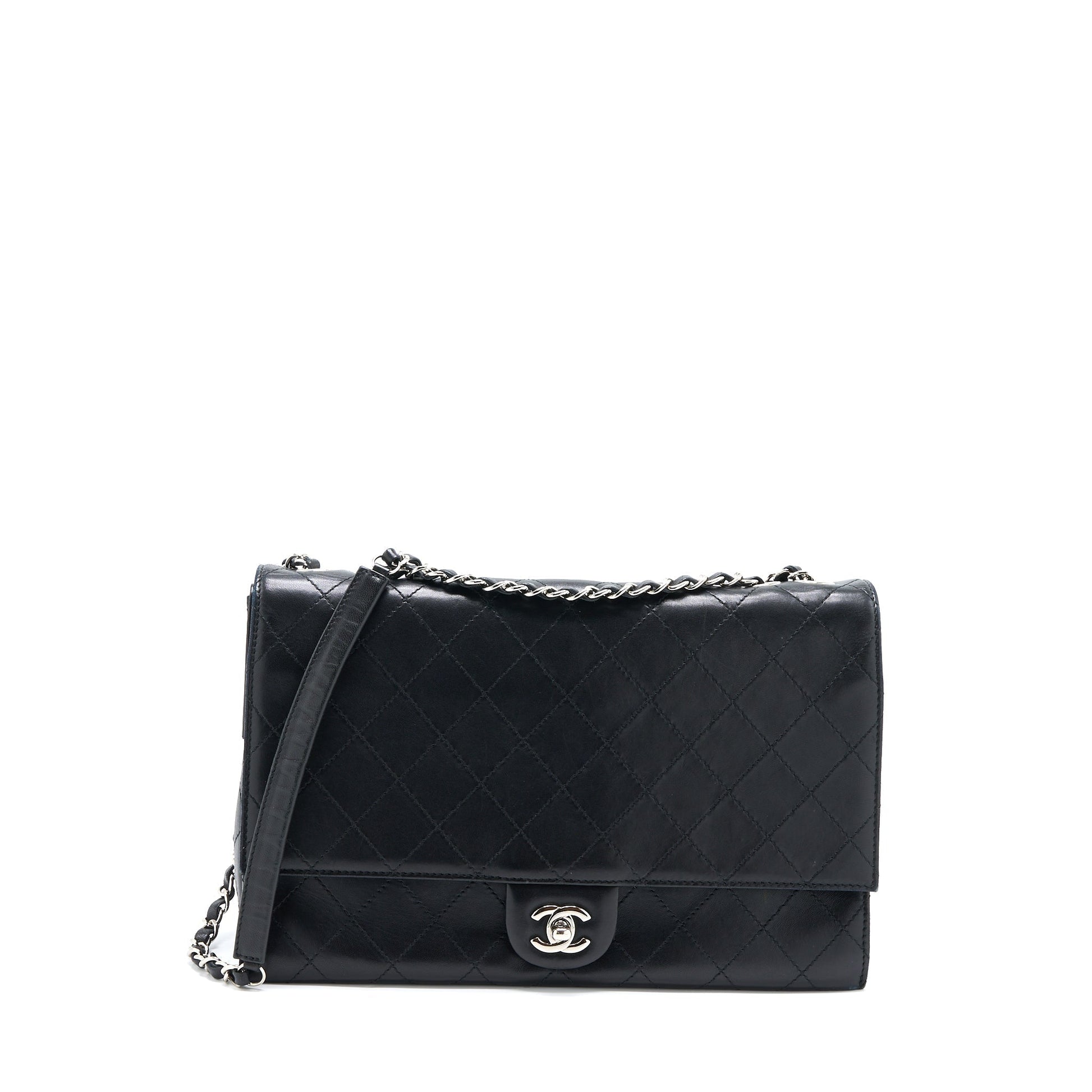 Chanel Quilted Flap Lambskin SHW Black Shoulder Bag