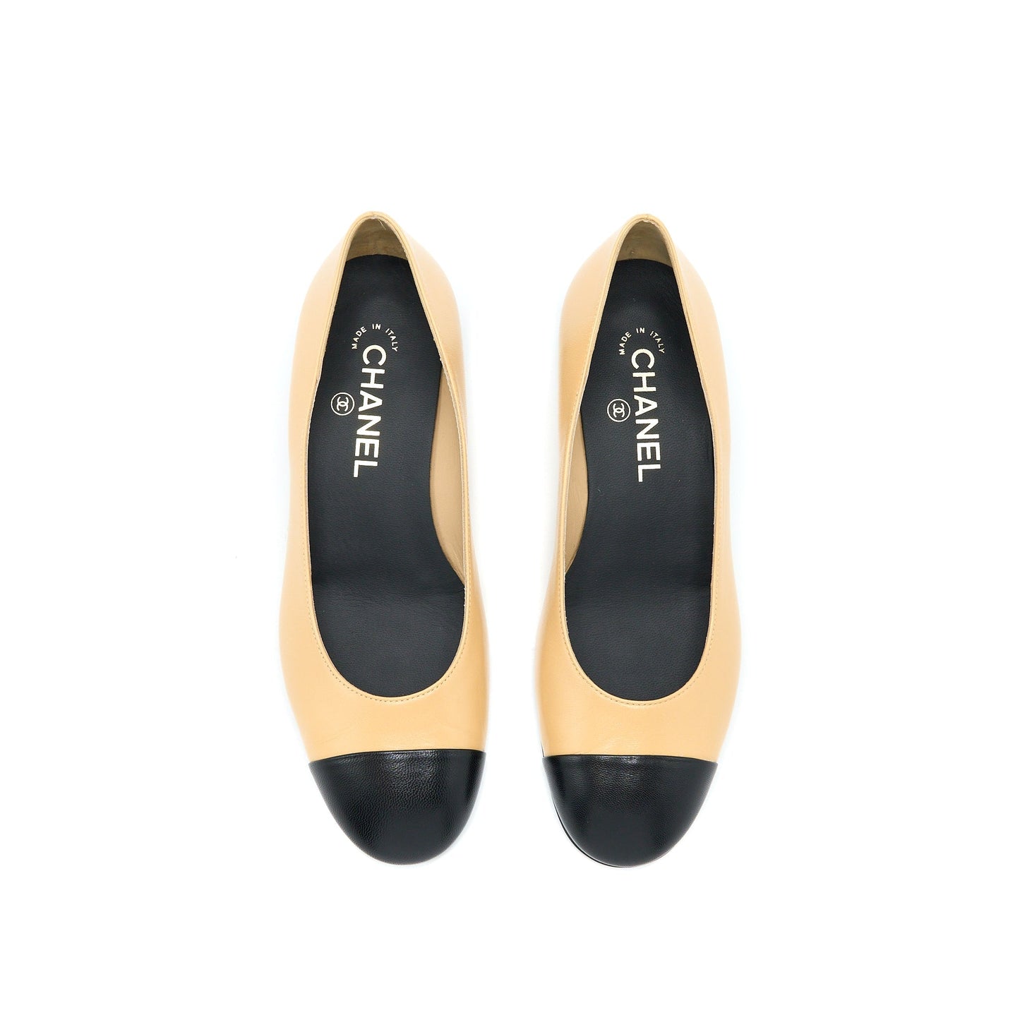 Chanel lack Black Beige Shoes