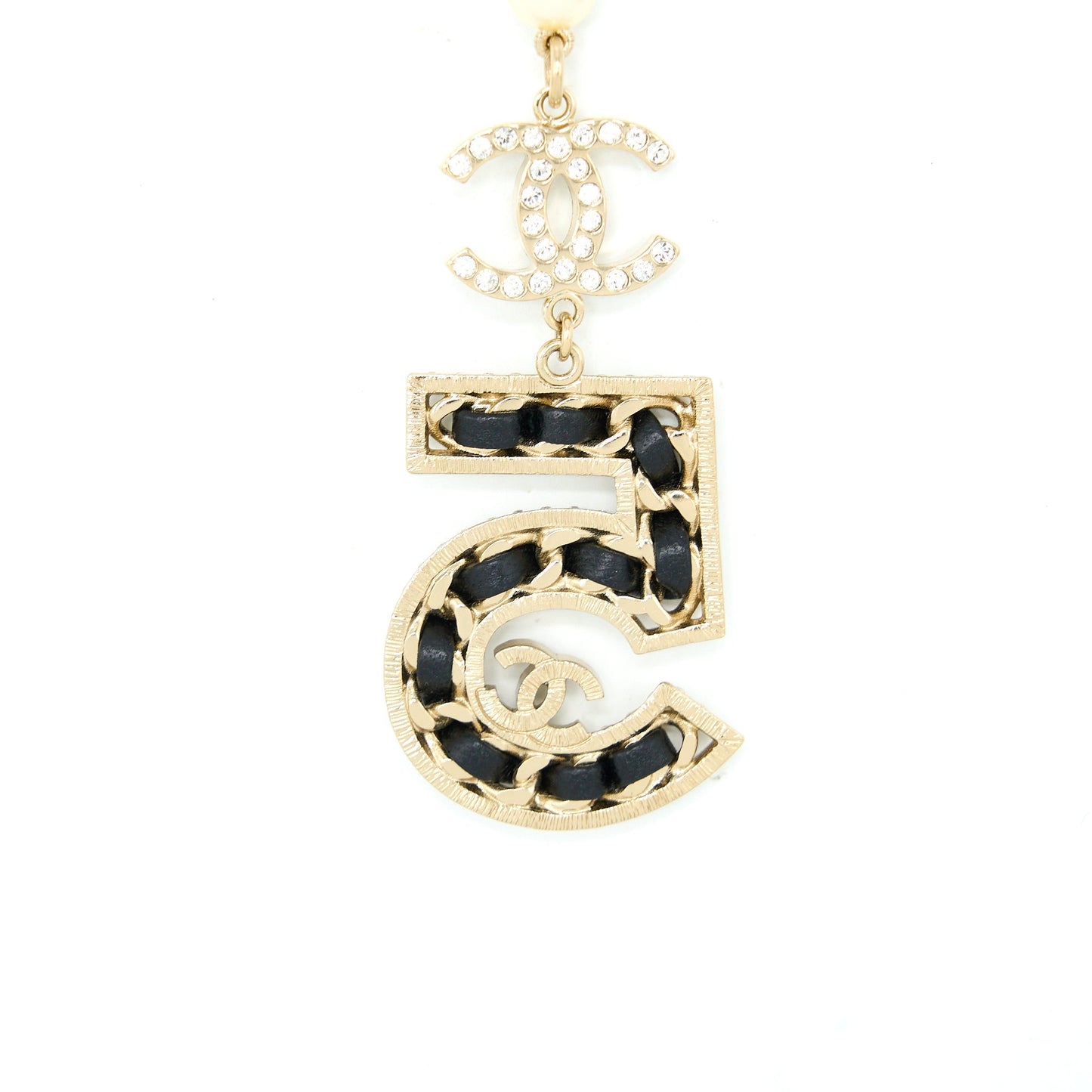 Chanel ystal Light Tone Gold Leather Belt