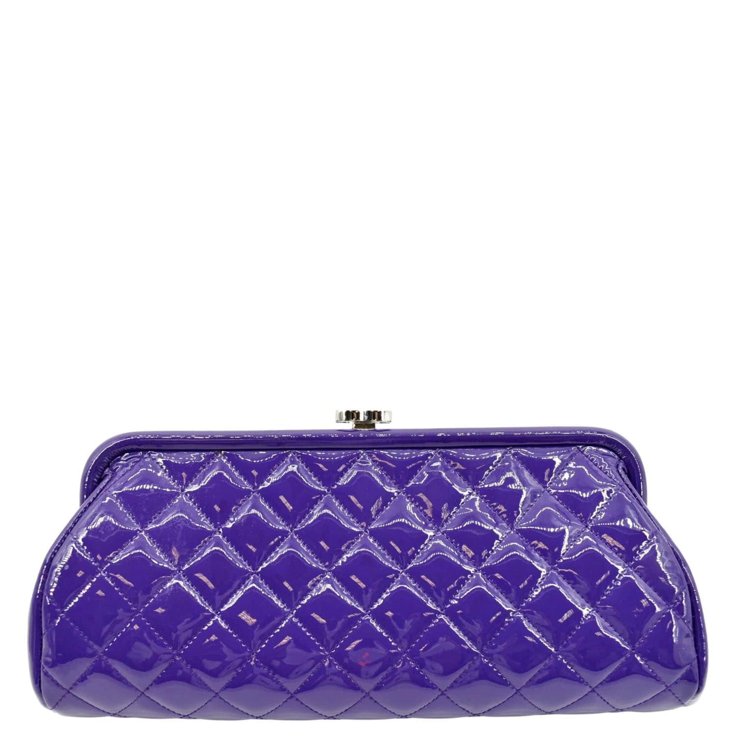 Chanel Timeless Quilted Patent Purple Leather Travel Bag