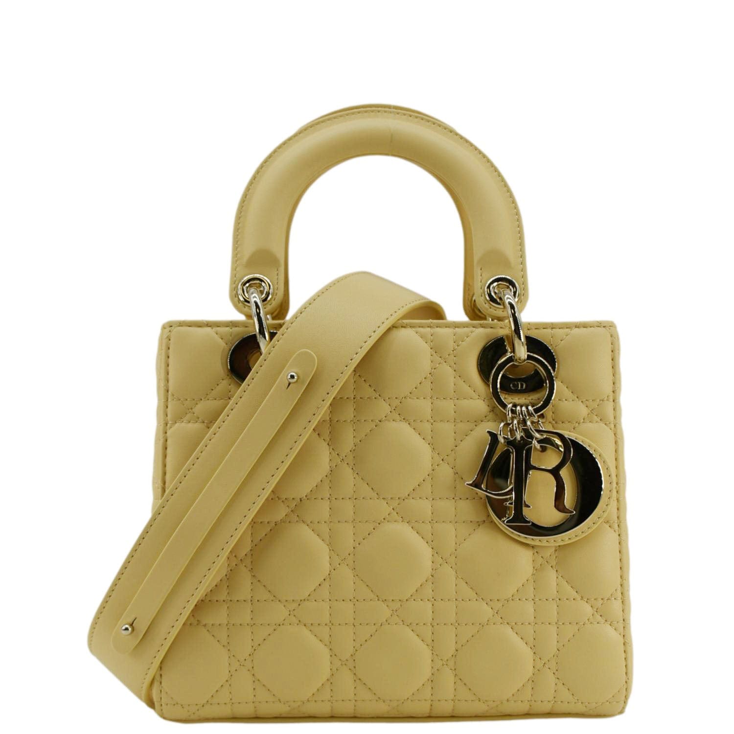 Dior My Abc Cannage Shoulder Bag Light Leather Lambskin Yellow