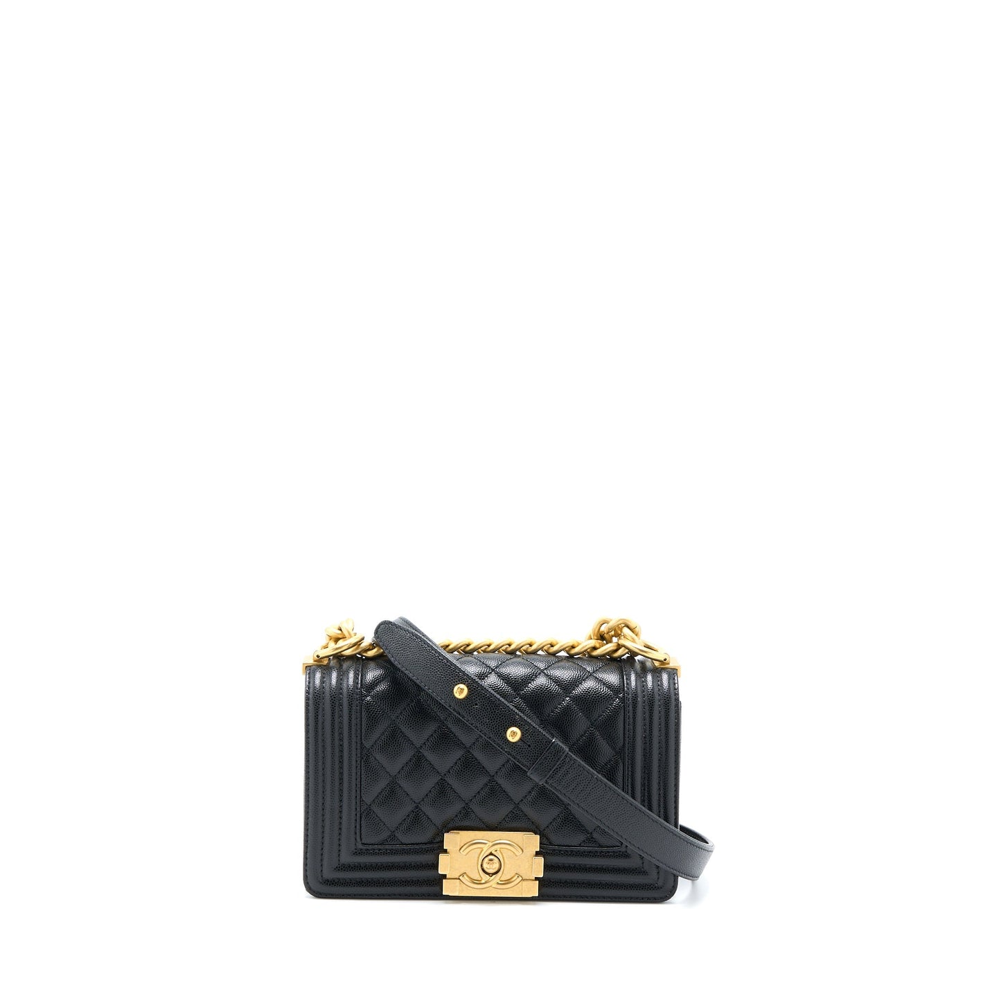 Chanel Boy Caviar GHW Black Small Handbag Ghw 3