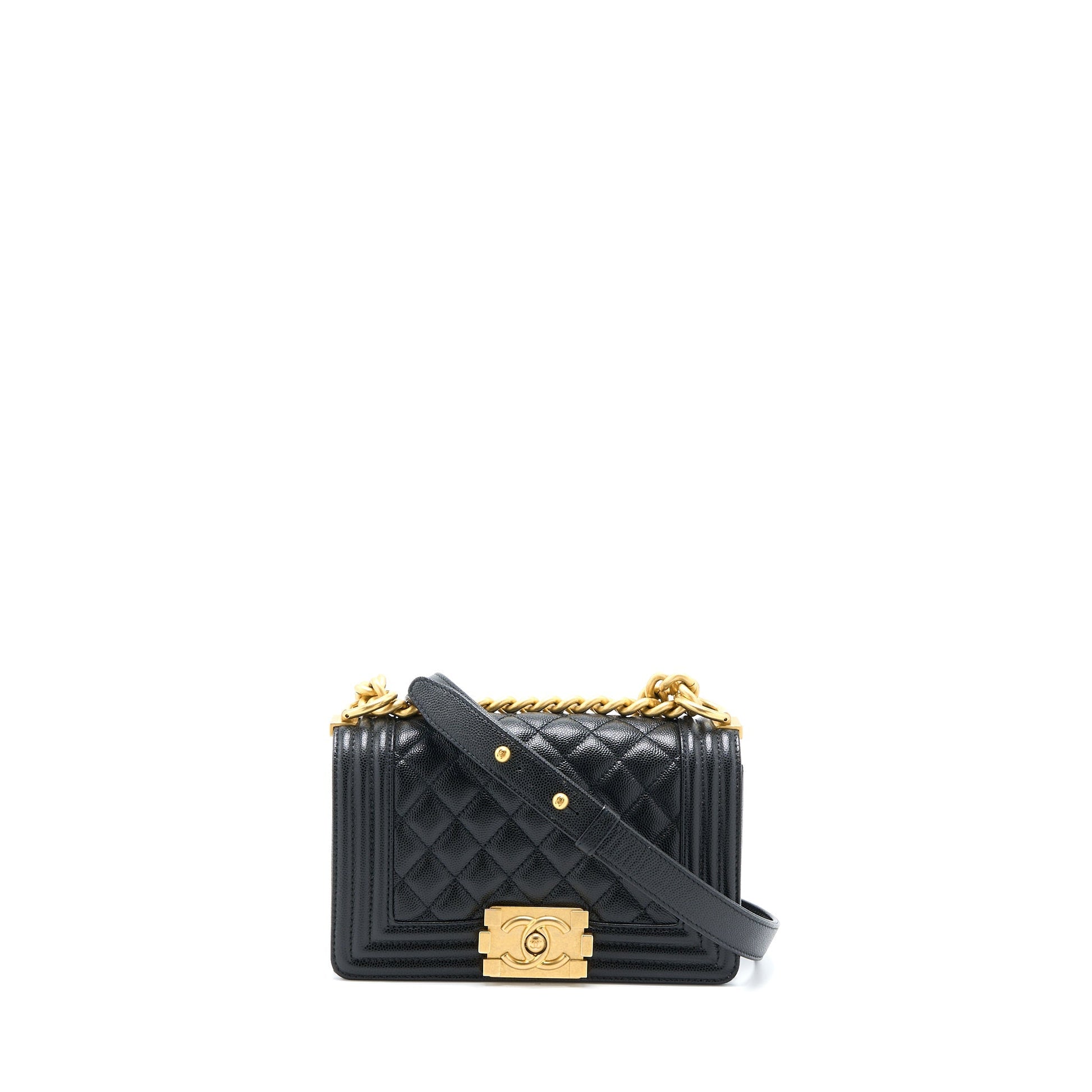 Chanel Boy Caviar GHW Black Small Handbag Ghw 3