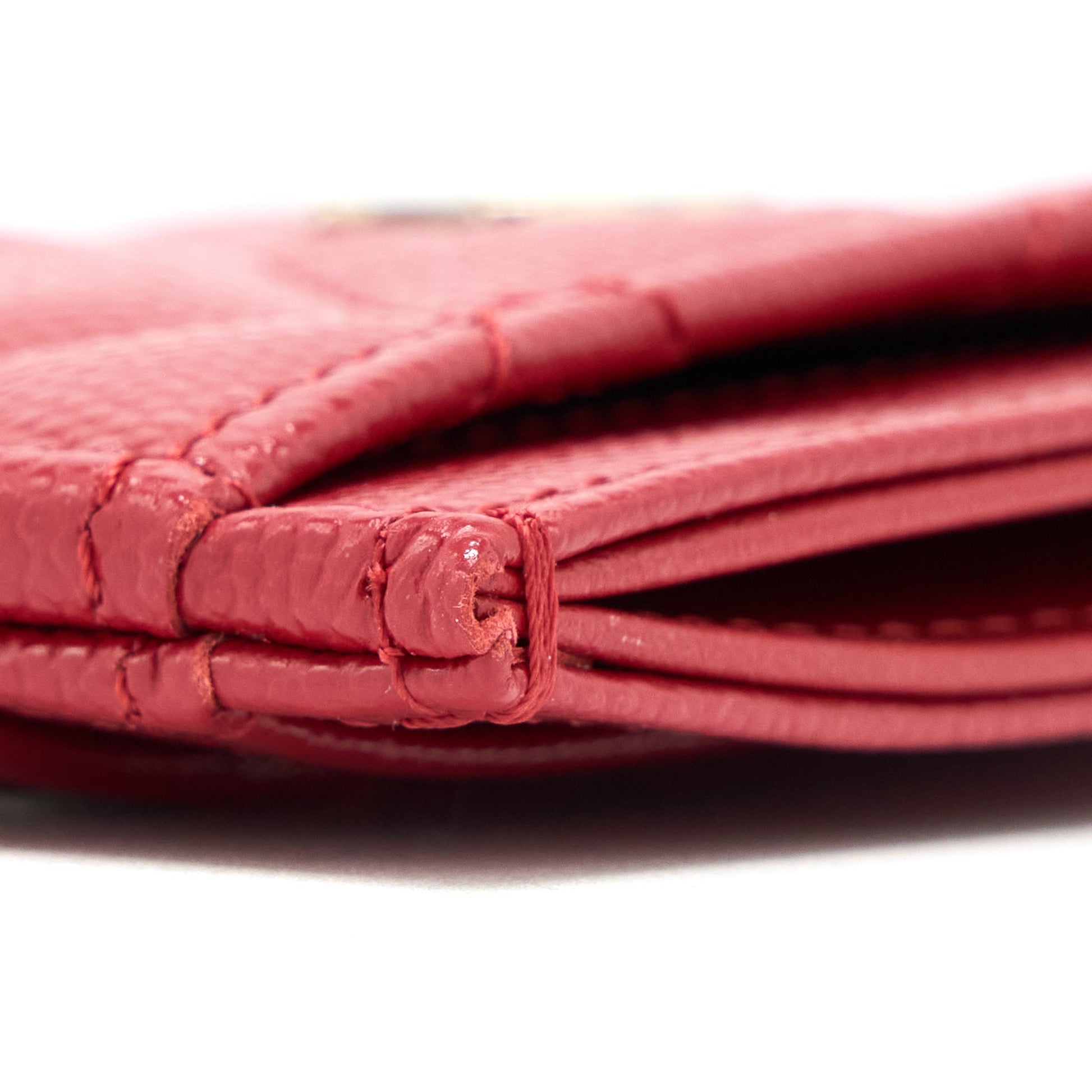 Chanel Classic Card Holder Caviar HW Red Wallet Case
