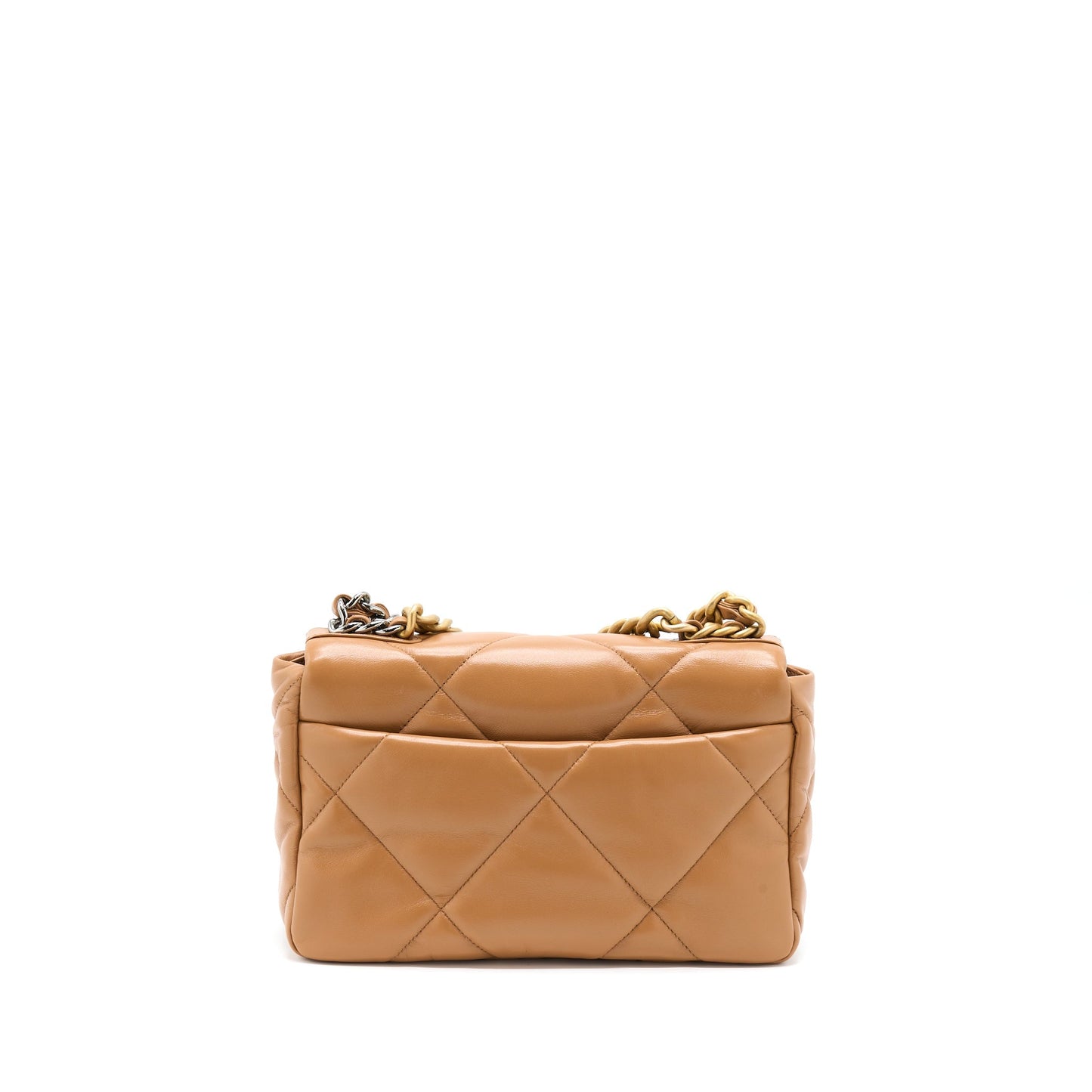 Chanel 22A 19 Lambskin Caramel GHW Microchip Small Handbag