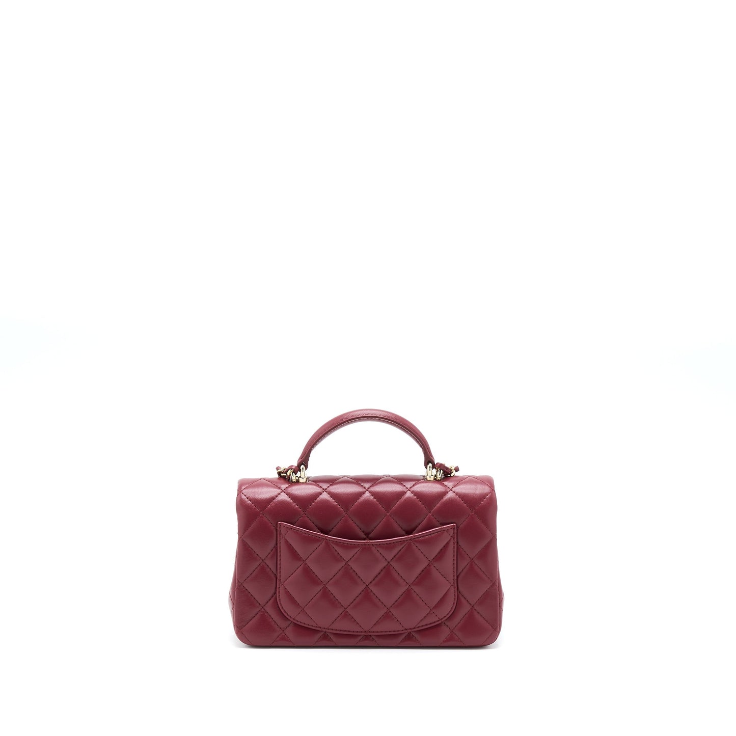 Chanel 22A Top Handle Rectangular Flap Lambskin Shoulder Bag