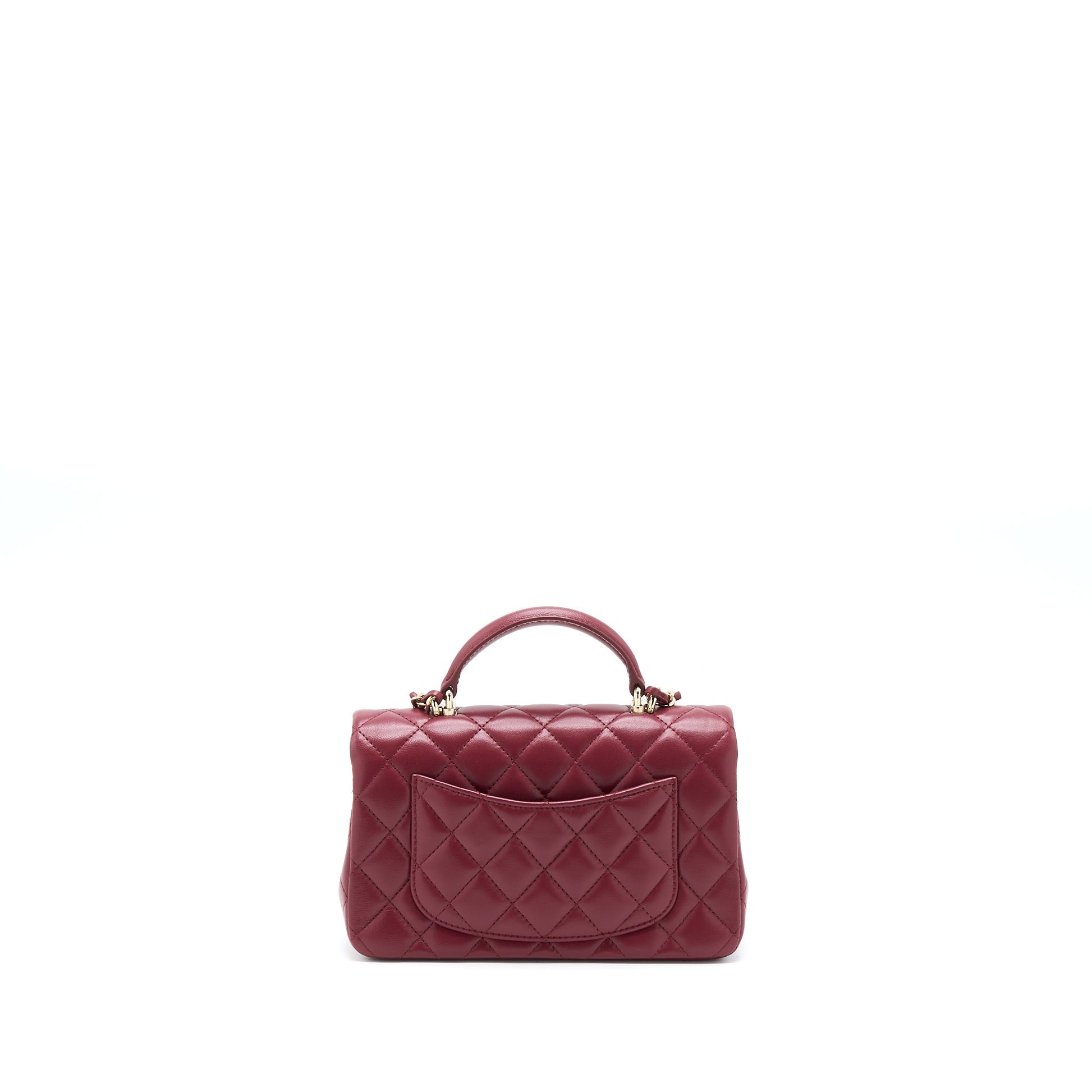 Chanel 22A Top Handle Rectangular Flap Lambskin Shoulder Bag