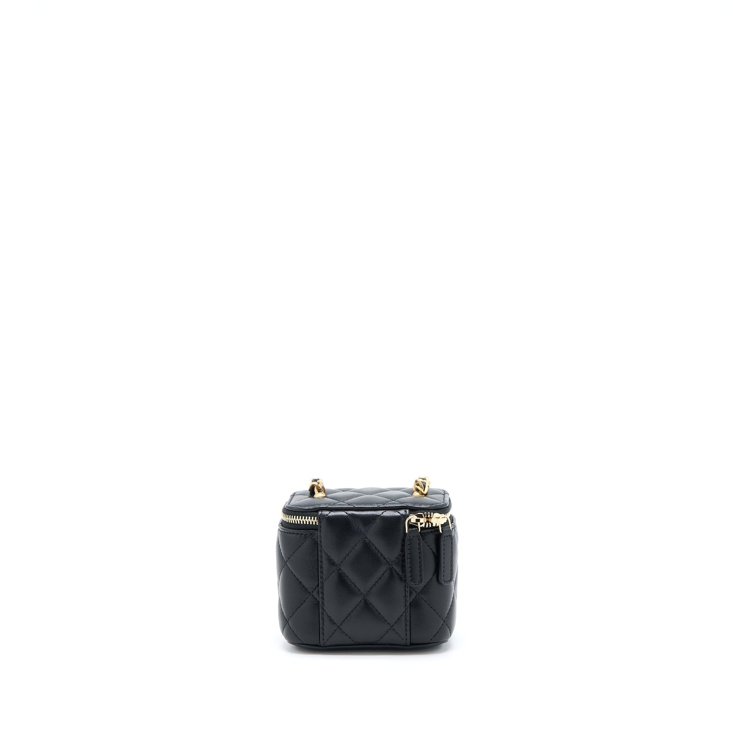 Chanel 22B Pearl Crush Vanity Lambskin GHW Black Mini Bag