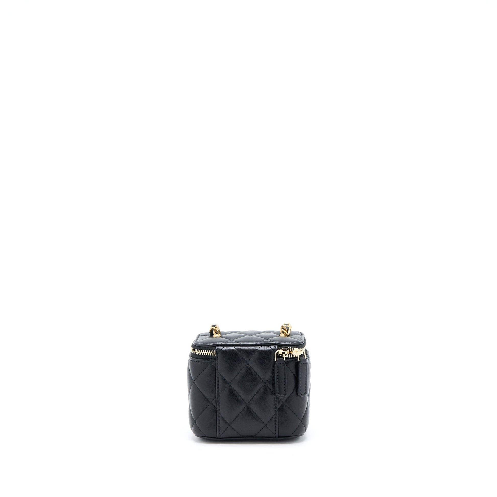 Chanel 22B Pearl Crush Vanity Lambskin GHW Black Mini Bag